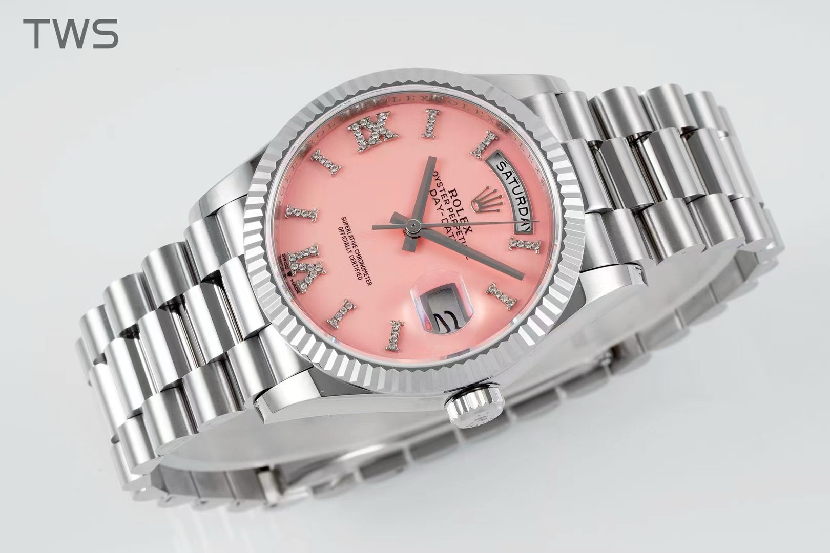 Bagsaaa R01ex Day-Date 36mm Platinum President Opal Pink D1am0nd Dial