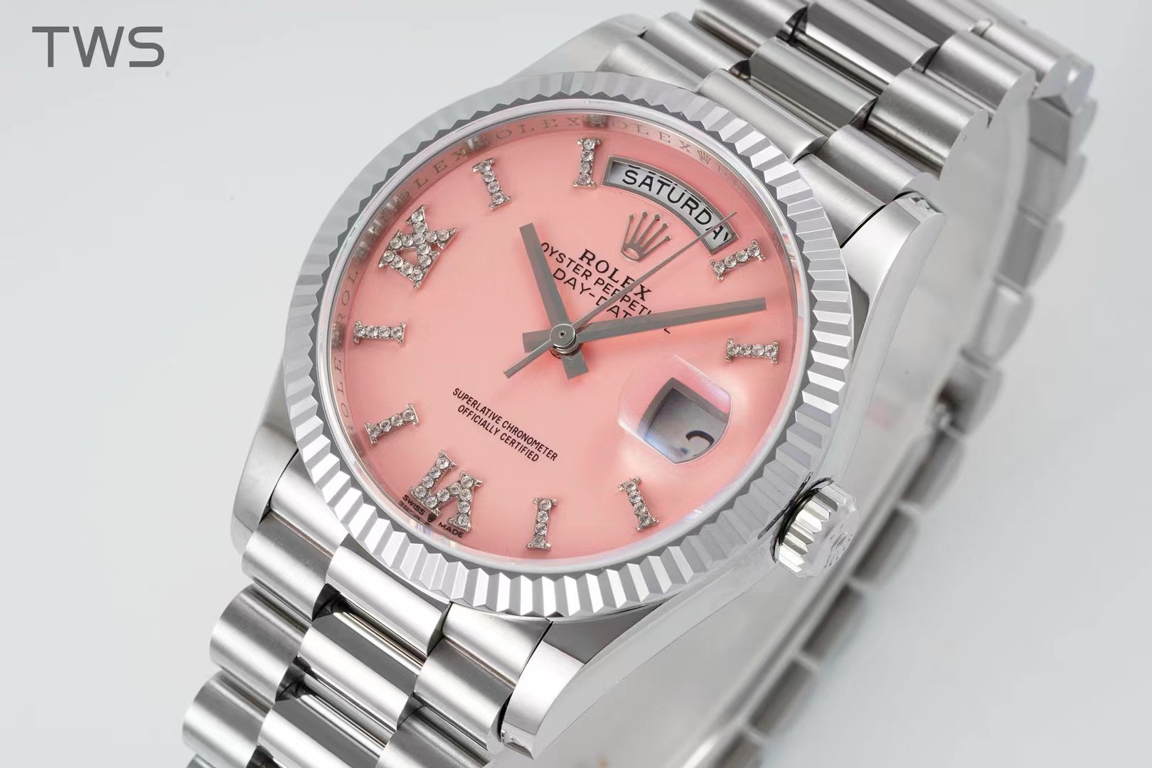 Bagsaaa R01ex Day-Date 36mm Platinum President Opal Pink D1am0nd Dial