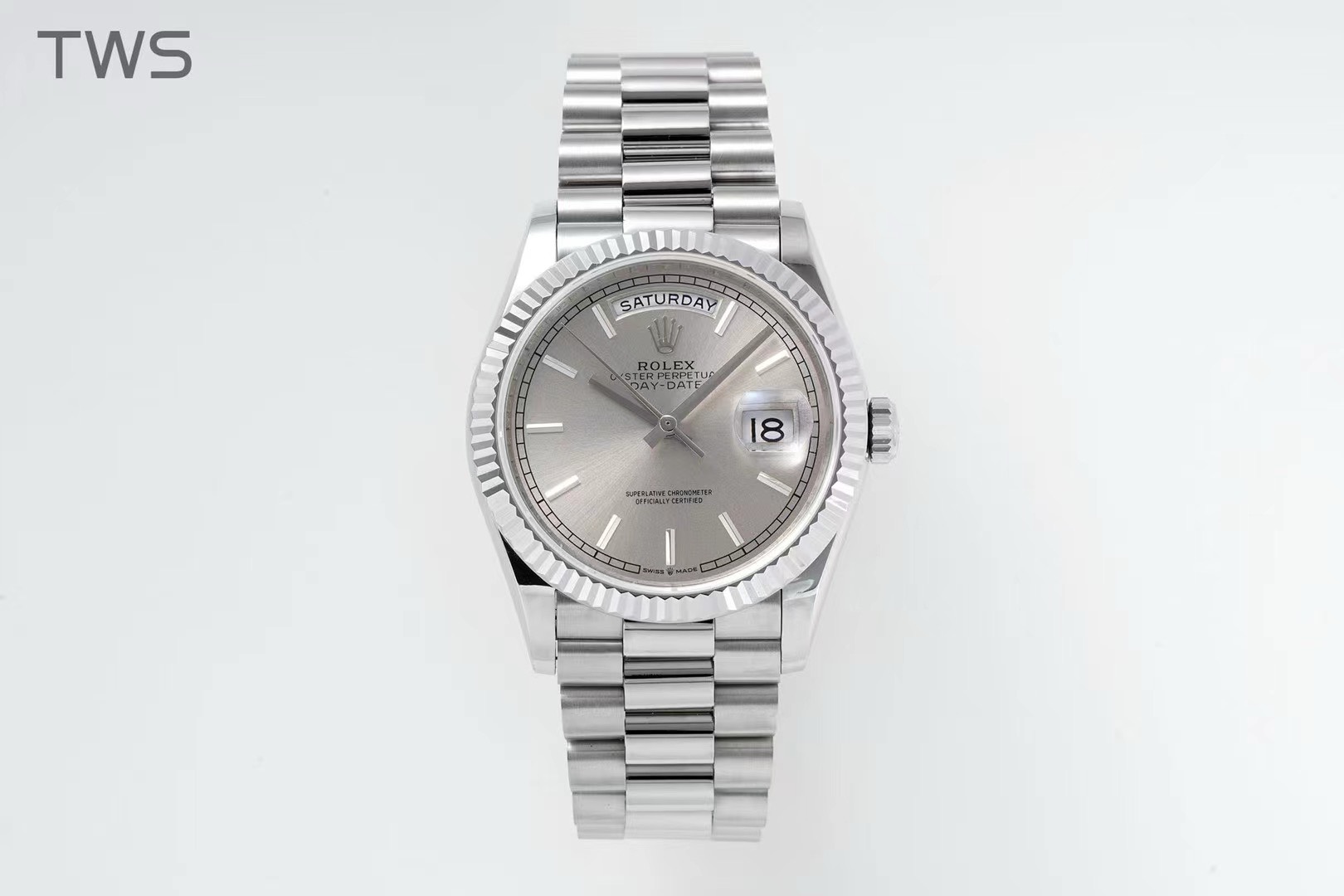 Bagsaaa R01ex Replica 36mm Silver Dial President Bracelet/Oyster Bracelet