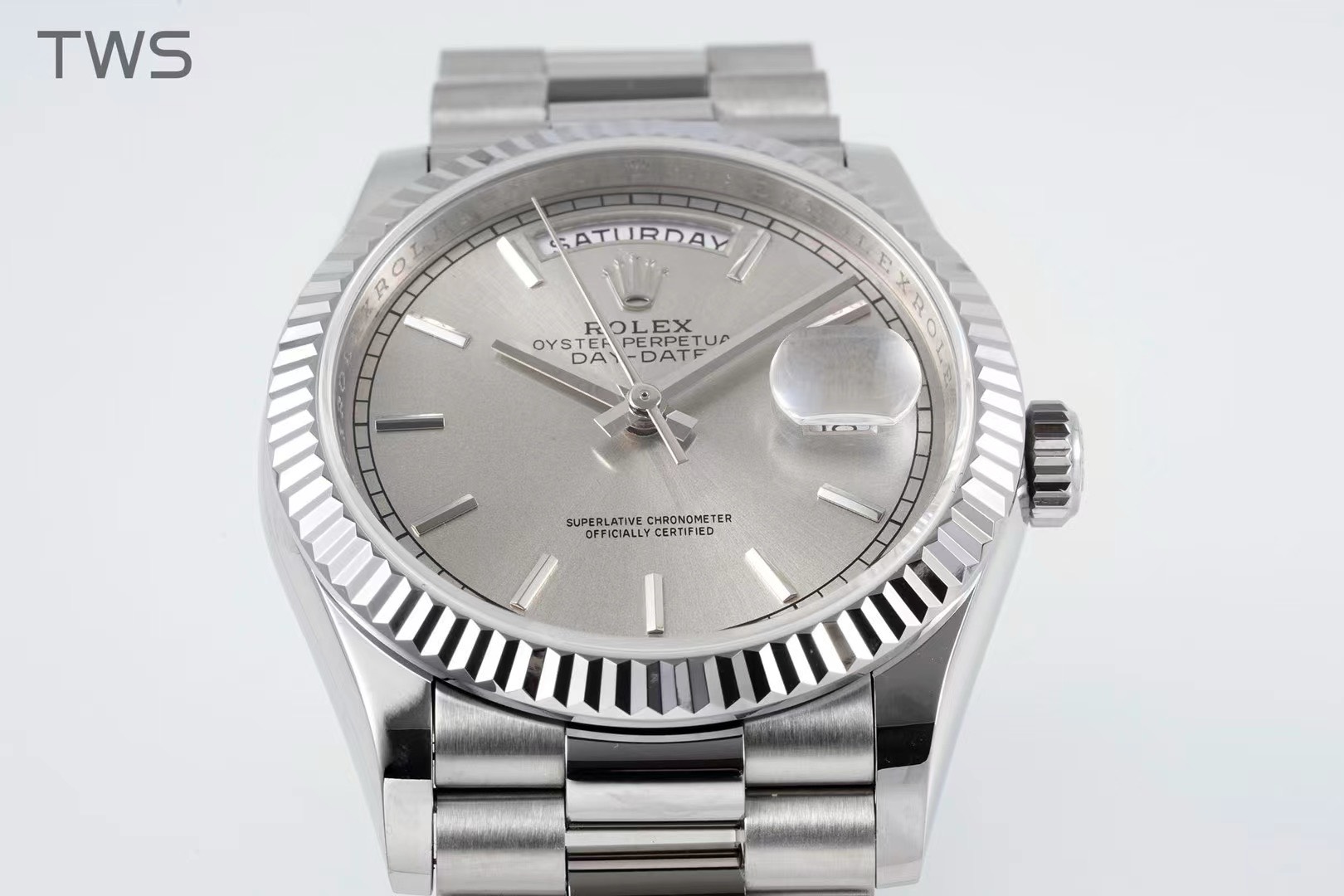 Bagsaaa R01ex Replica 36mm Silver Dial President Bracelet/Oyster Bracelet