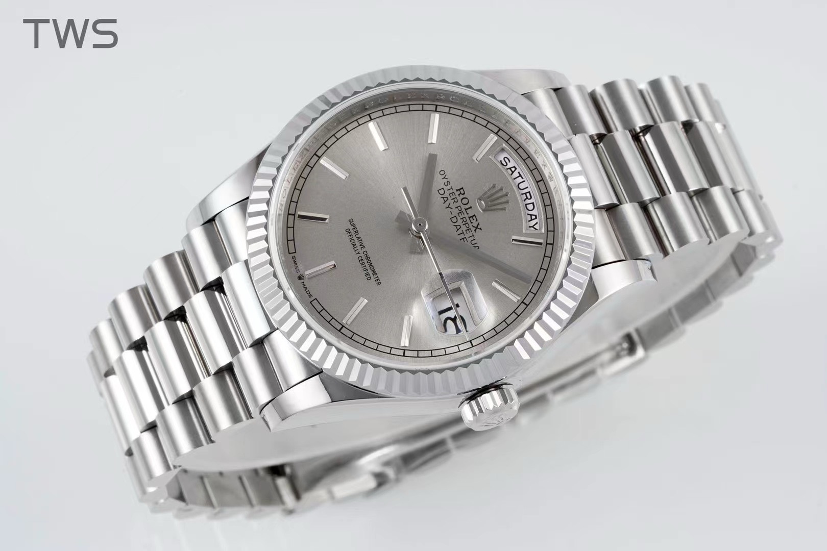 Bagsaaa R01ex Replica 36mm Silver Dial President Bracelet/Oyster Bracelet