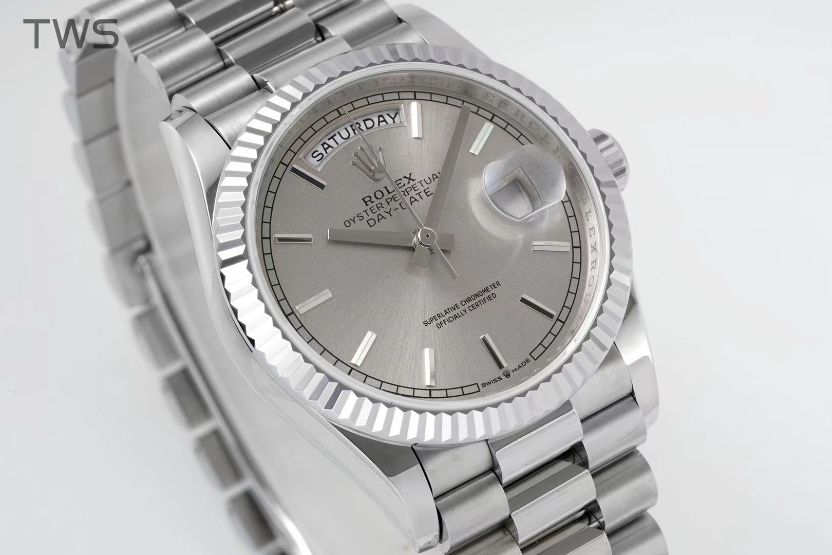 Bagsaaa R01ex Replica 36mm Silver Dial President Bracelet/Oyster Bracelet