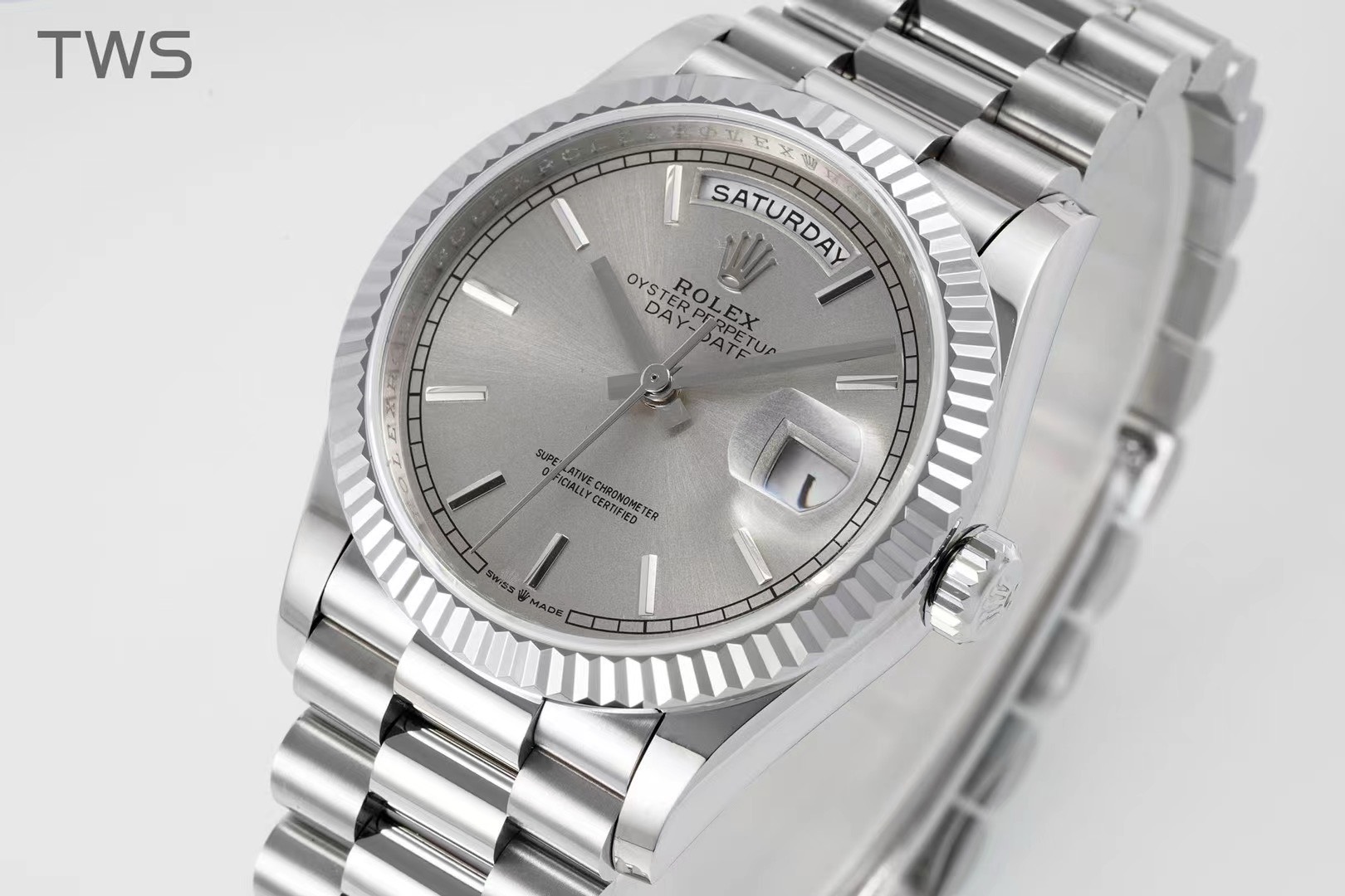 Bagsaaa R01ex Replica 36mm Silver Dial President Bracelet/Oyster Bracelet
