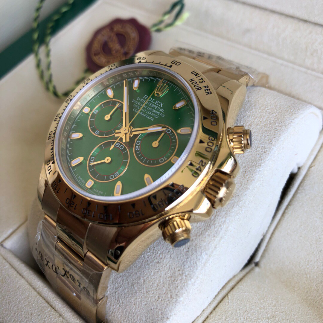 Bagsaaa R01ex Daytona John Mayer Yellow Gold Green Dial 40mm Watch