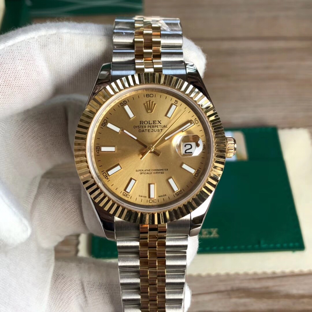 Bagsaaa R01ex Datejust 41MM Gold Bezel Watch