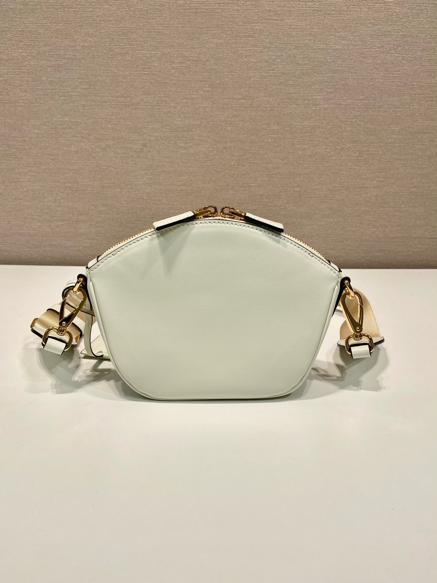 Bagsaaa Pra*a Leather mini shoulder bag White - 18x15x8cm