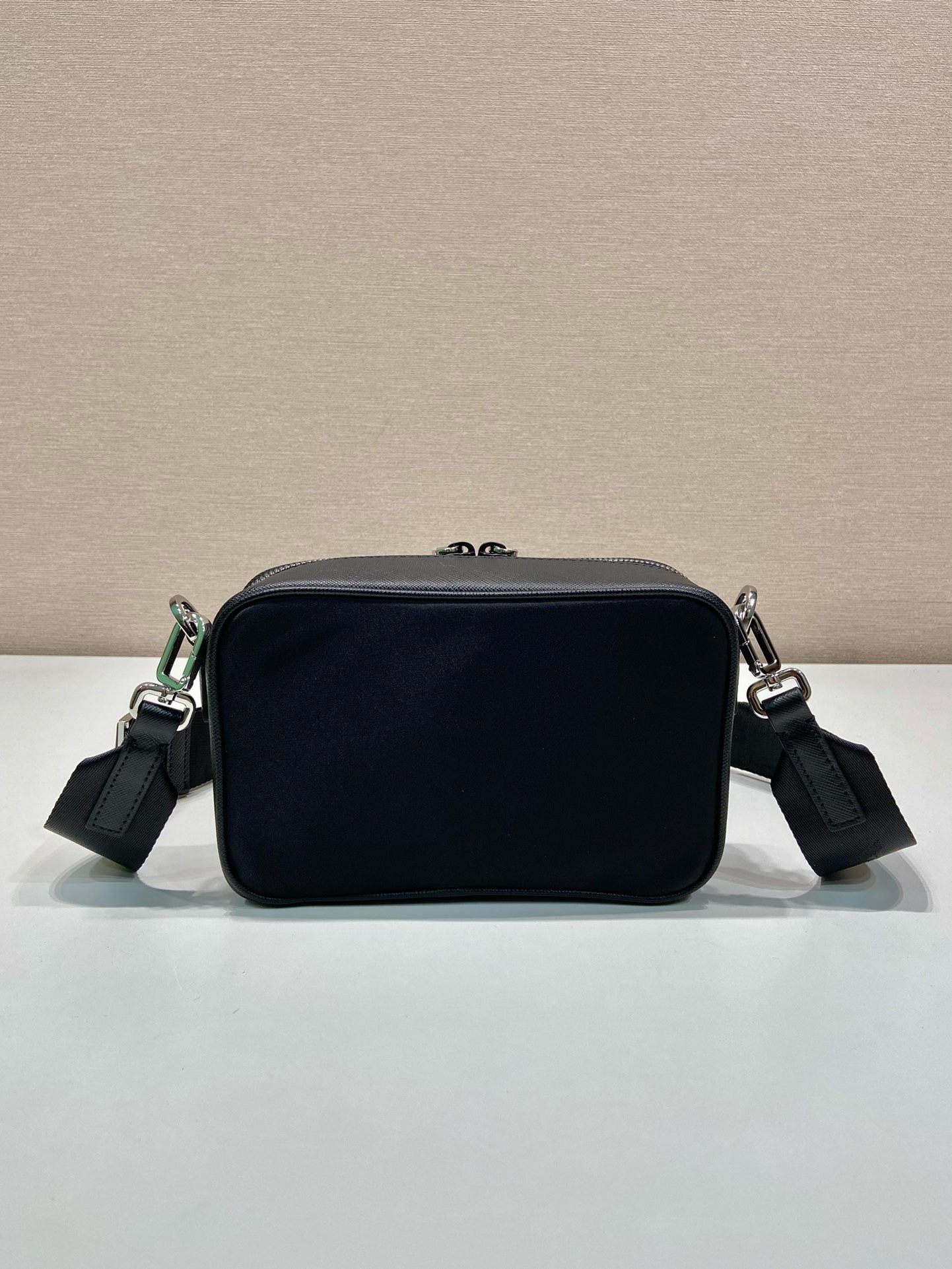 Bagsaaa Pra*a Brique leather and recycled-nylon shoulder bag - 19x12x5cm