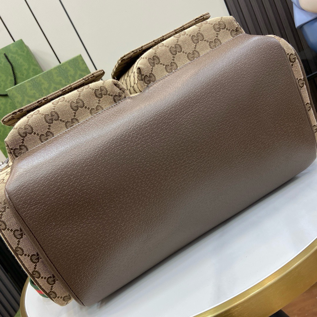 BAGSAAA Gvc*1 ORIGINAL GG DIAPER BAG Beige and ebony Original GG canvas - W40cm x H35cm x D20cm