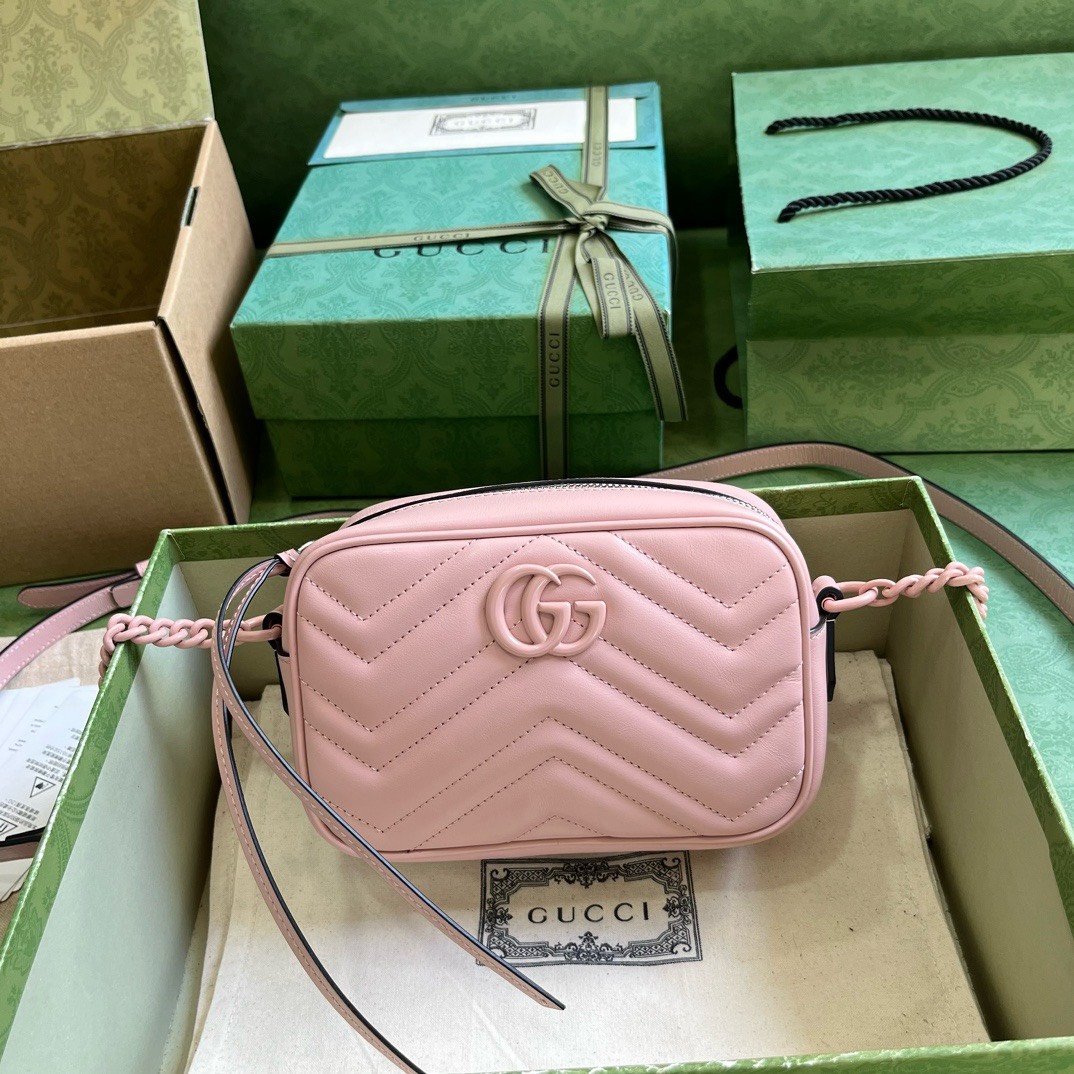 Bagsaaa Gvc*1 Marmont GG Shoulder Bag In Pink - 18x12x6cm