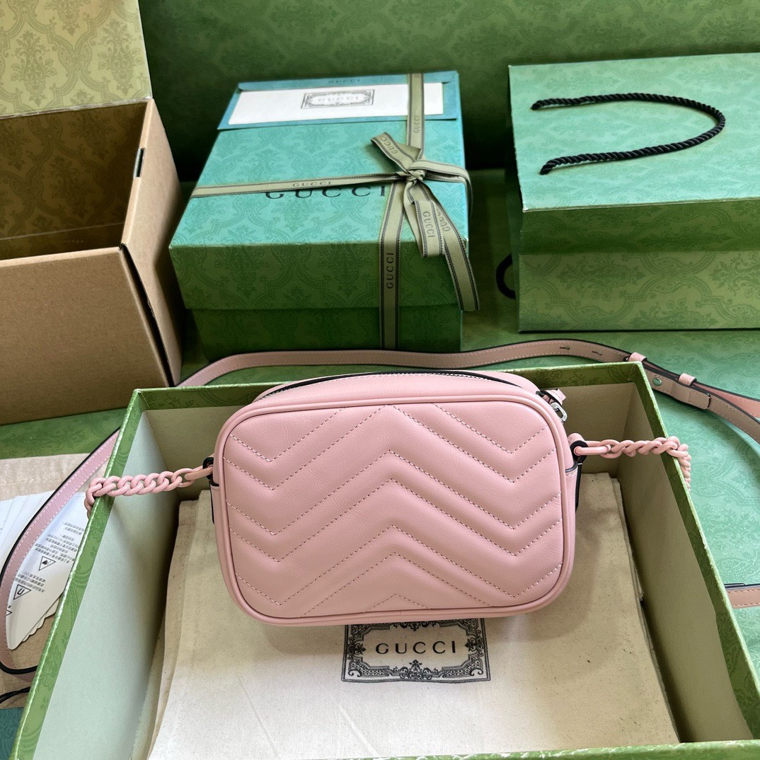 Bagsaaa Gvc*1 Marmont GG Shoulder Bag In Pink - 18x12x6cm