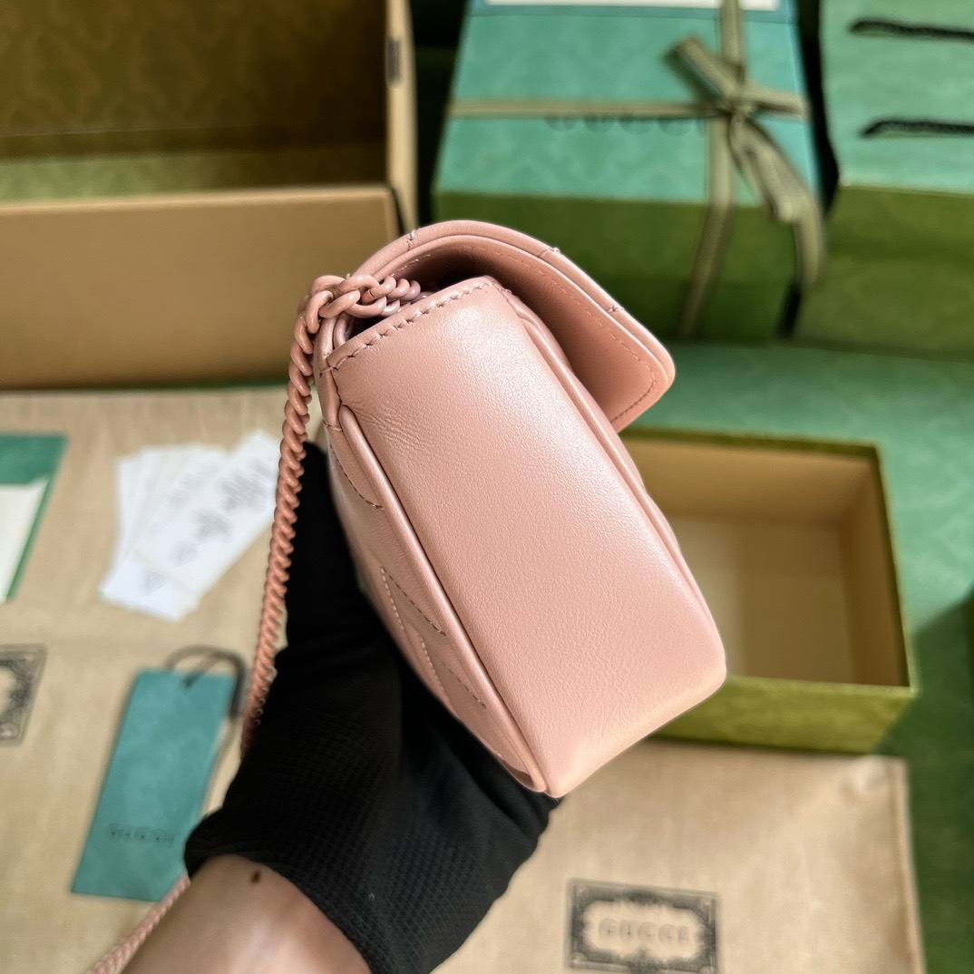 Bagsaaa Gvc*1 GG Marmont Mini Pink Shoulder Bag - 16.5x10x4.5cm