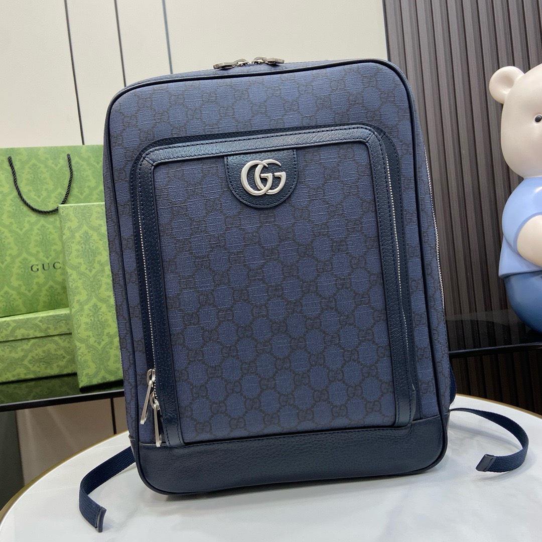 BAGSAAA Gvc*1 OPHIDIA GG MEDIUM BACKPACK BLUE - W30cm x H40cm x D14cm