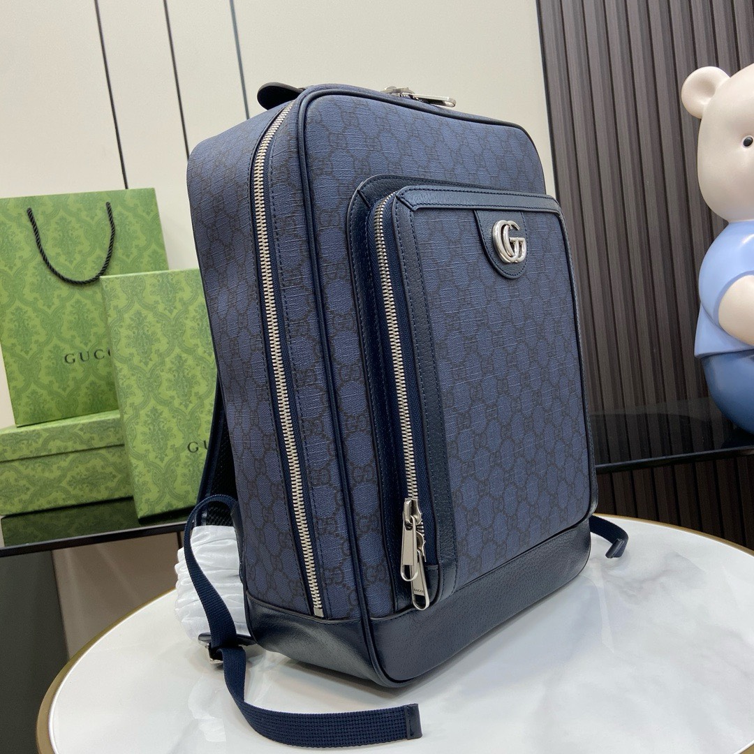 BAGSAAA Gvc*1 OPHIDIA GG MEDIUM BACKPACK BLUE - W30cm x H40cm x D14cm