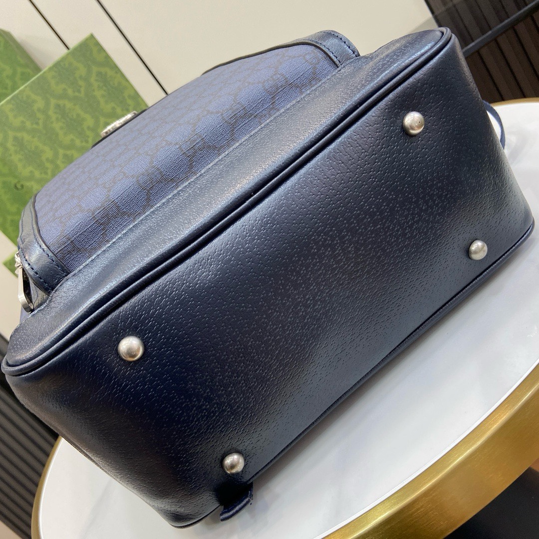 BAGSAAA Gvc*1 OPHIDIA GG MEDIUM BACKPACK BLUE - W30cm x H40cm x D14cm