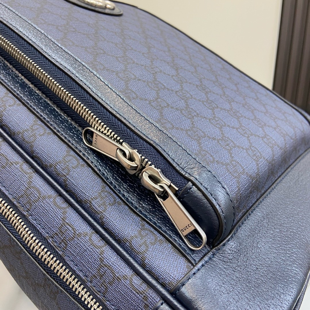 BAGSAAA Gvc*1 OPHIDIA GG MEDIUM BACKPACK BLUE - W30cm x H40cm x D14cm