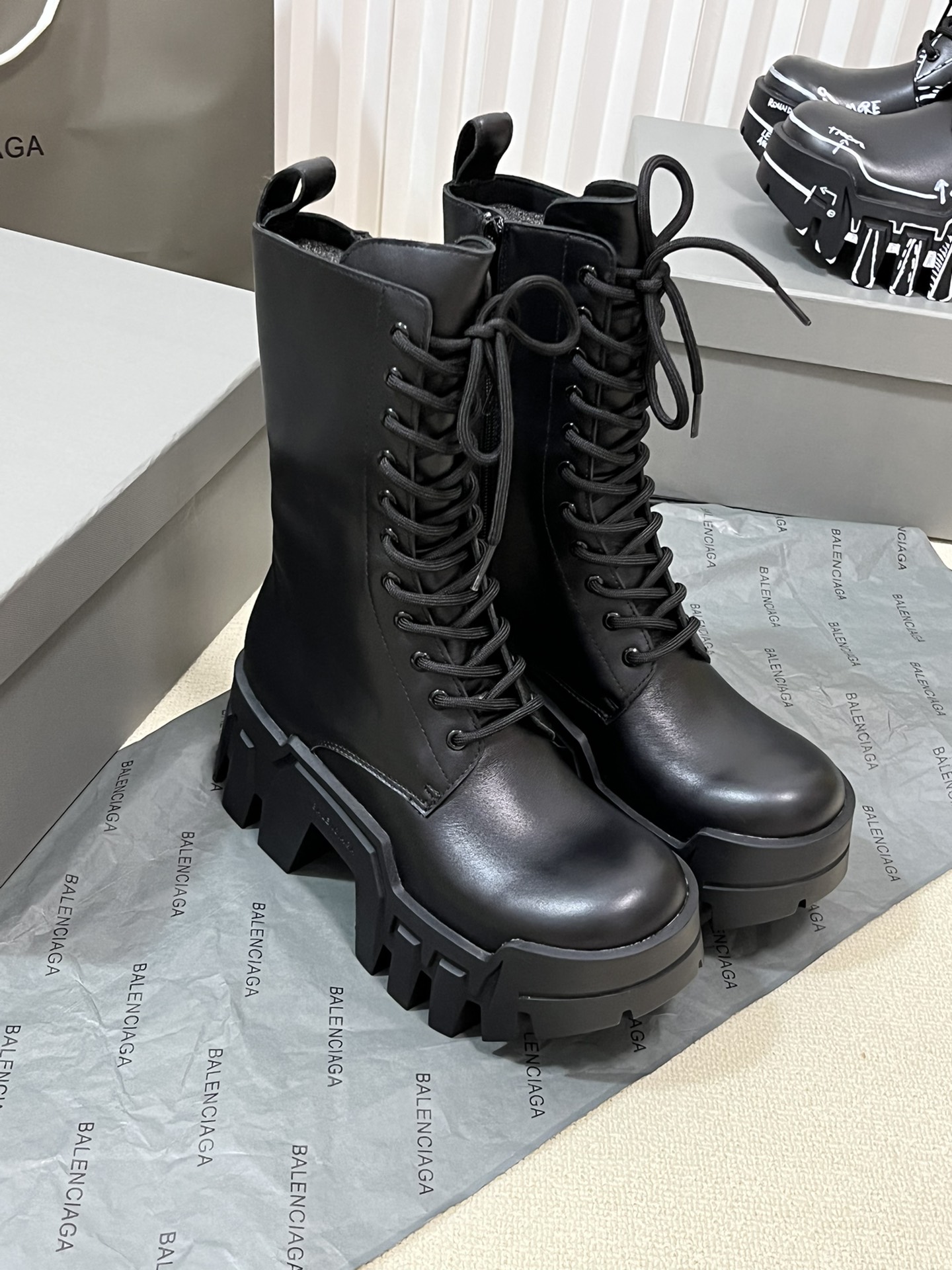 Bagsaaa Ba1en*iaga BULLDOZER lace-up boots 