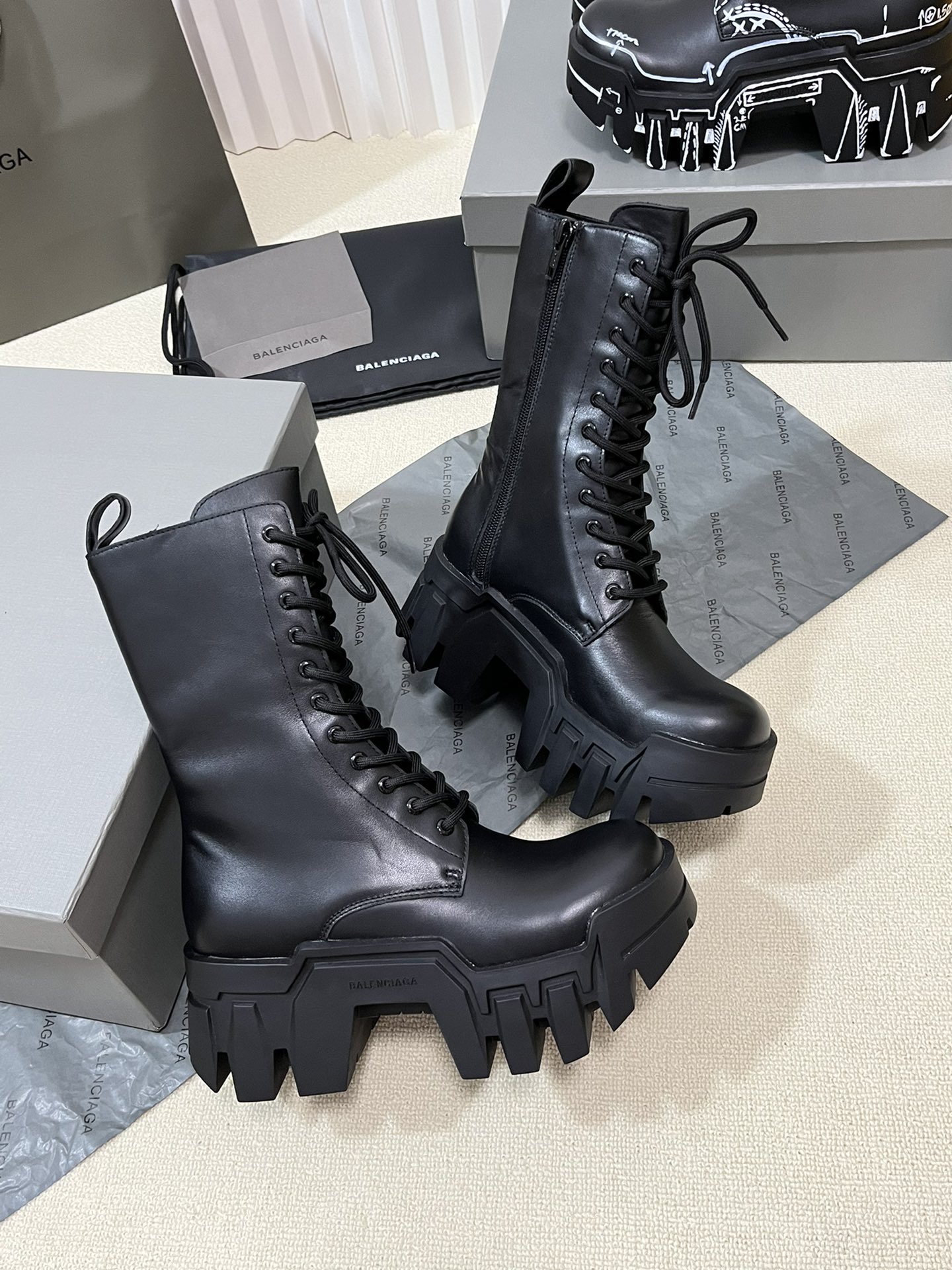 Bagsaaa Ba1en*iaga BULLDOZER lace-up boots