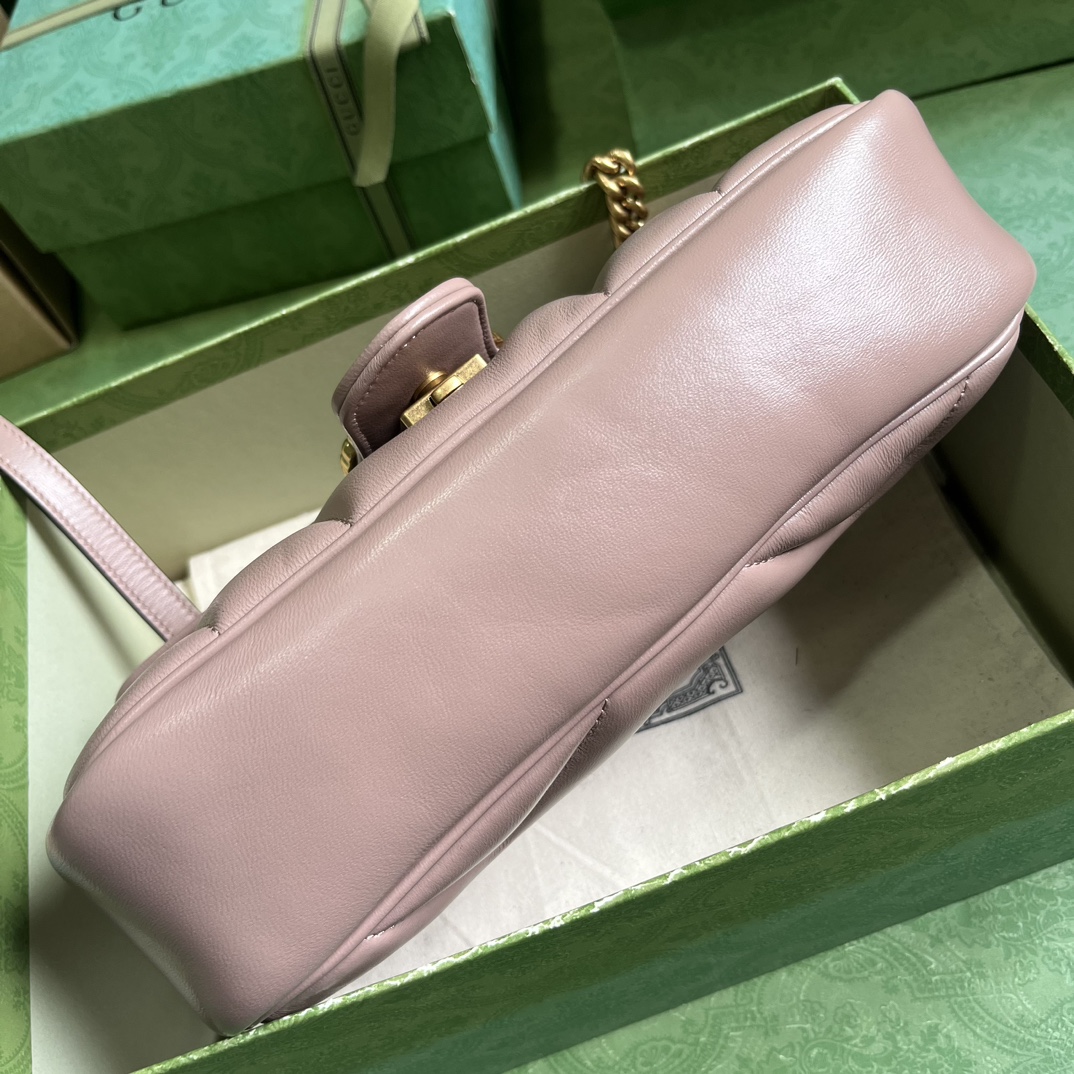 Bagsaaa Gvc*1 GG Marmont Small Shoulder Bag Rose Beige 443497 Size 26x15x7cm