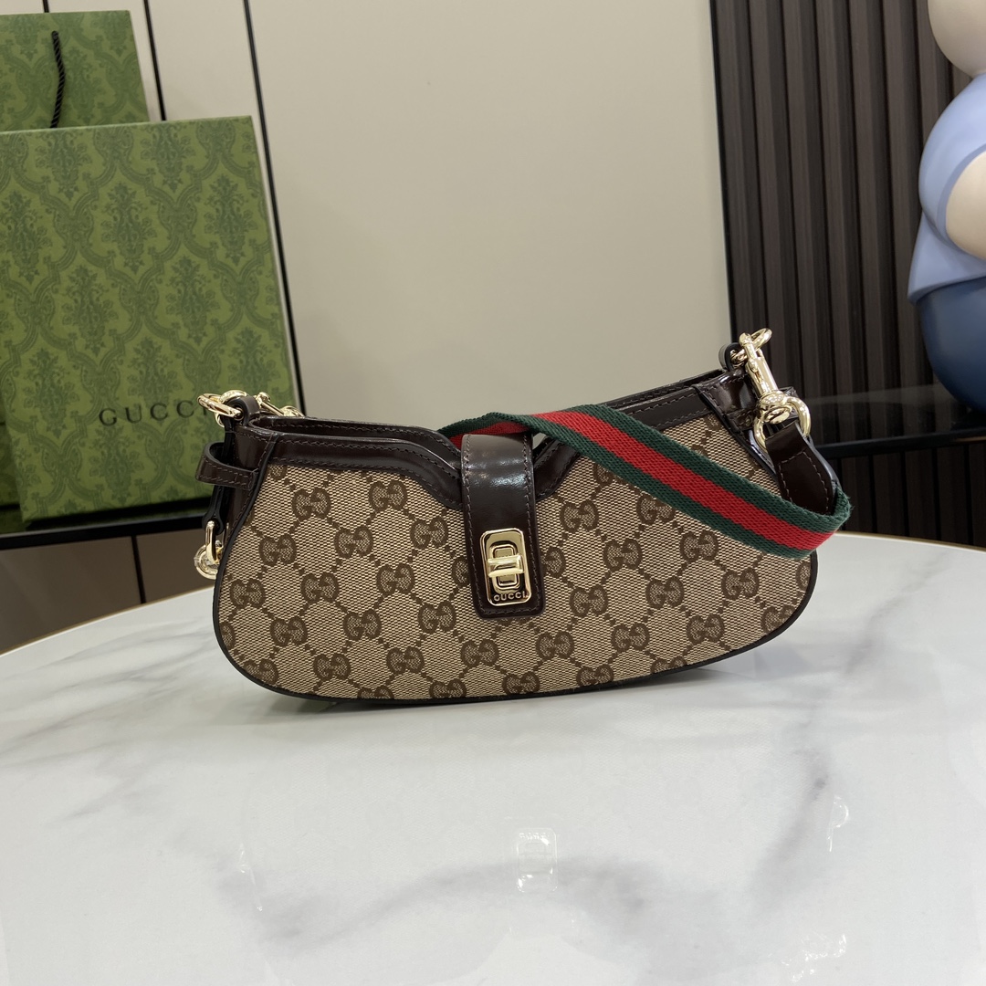 Bagsaaa Gvc*1 Moon Side Mini Shoulder Bag Beige & Ebony 786015 Size 24x12x5cm