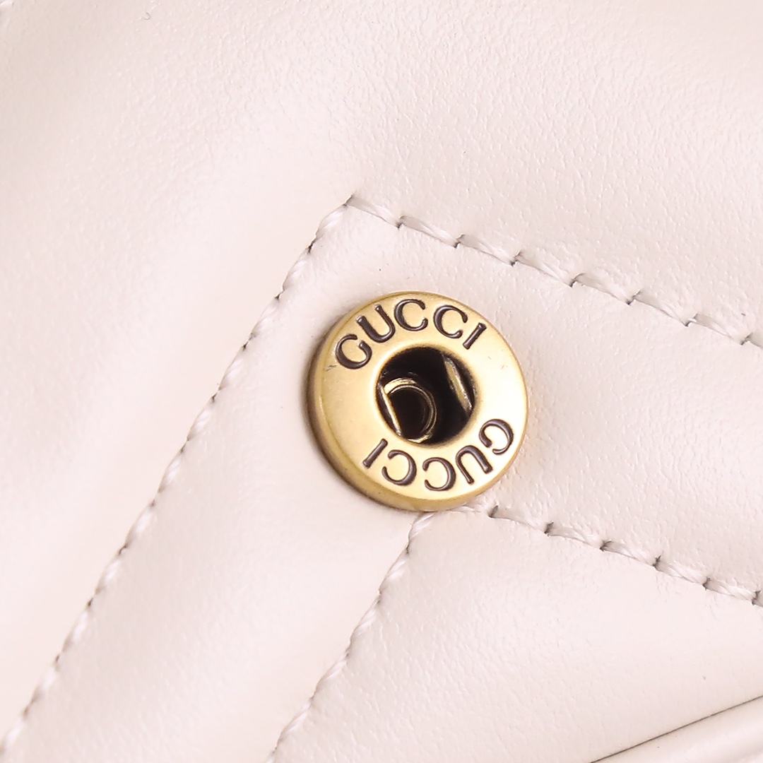 Bagsaaa Gvc*1 GG Marmont S*per Mini Bag 476433 White Size 16.5x10x4.5cm