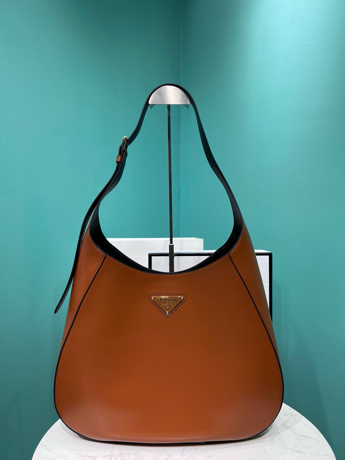 Bagsaaa Pra*a Large Shoulder Bag Brown Leather - 40x30x9 cm