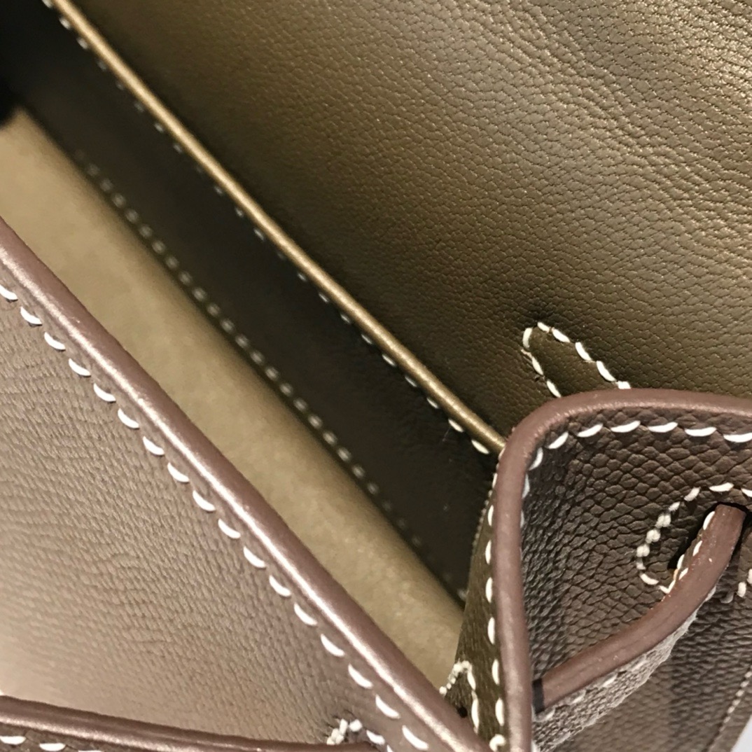 Bagsaaa H**me5 Kelly Mini Etoupe Grey Epsom Gold Hardware Size 19cm