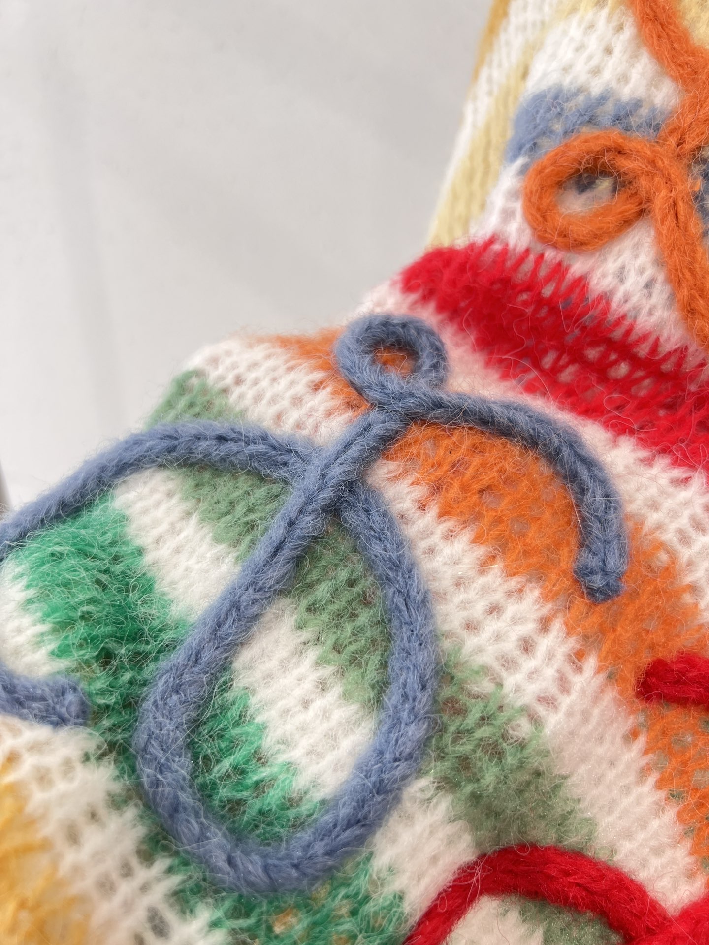Bagsaaa L0ew* Stripe Mohair Sweater White Multicolor