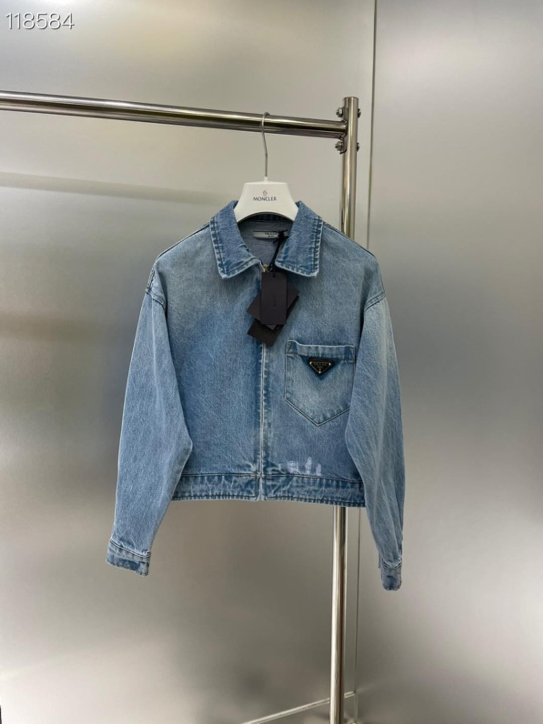 Bagsaaa Pra*a Cropped Organic Denim Jacket 