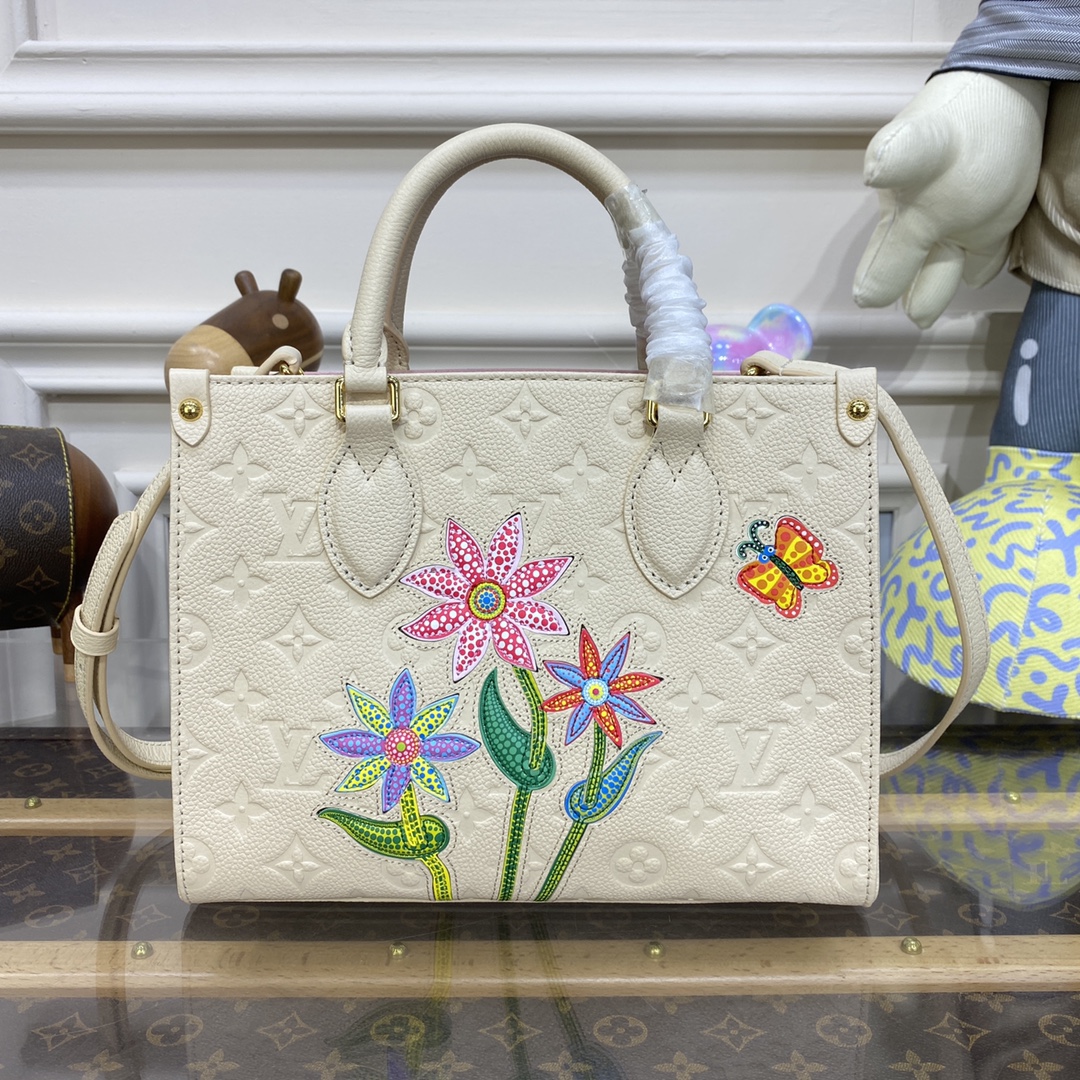 Bagsaaa LV x YK OnTheGo PM M21732 White - 25 x 19 x 11.5 cm