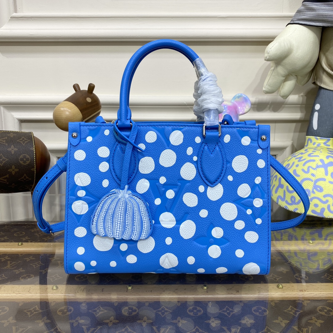 Bagsaaa LV x YK OnTheGo PM Blue and White M46424 - 25x19x11.5 cm
