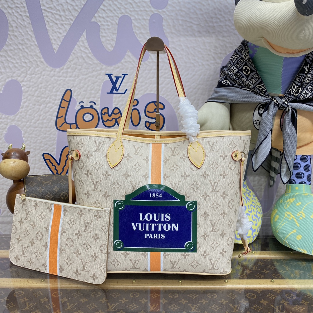 Bagsaaa L0vis Vvtt0n M23501 Neverfull MM Beige/Ocher Size 31 x 28 x 14 cm