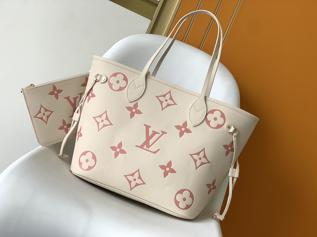Bagsaaa L0vis Vvtt0n M21579 Neverfull MM Crème Beige / Rose Trianon Pink - 31 x 28 x 14 cm