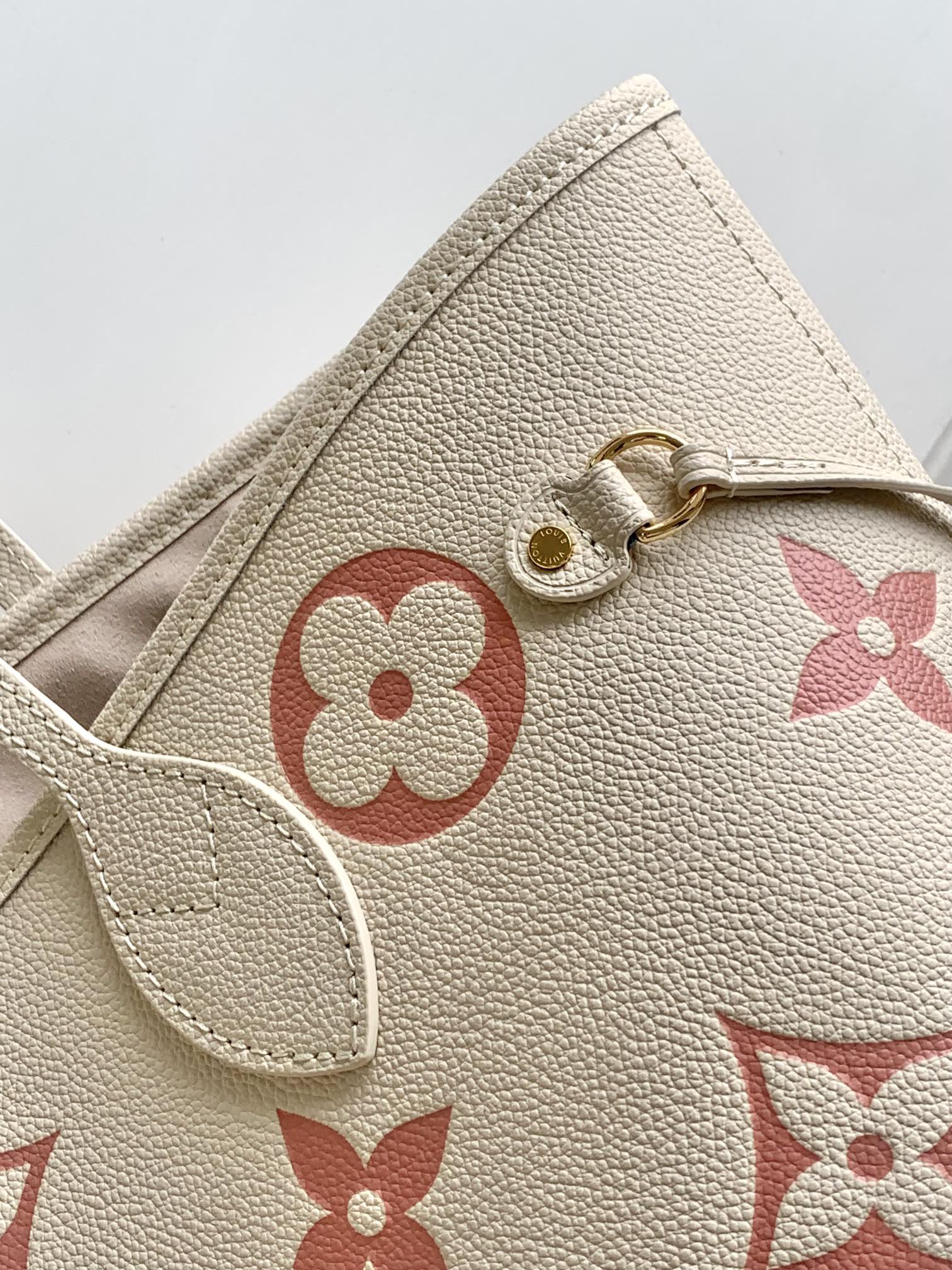 Bagsaaa L0vis Vvtt0n M21579 Neverfull MM Crème Beige / Rose Trianon Pink - 31 x 28 x 14 cm