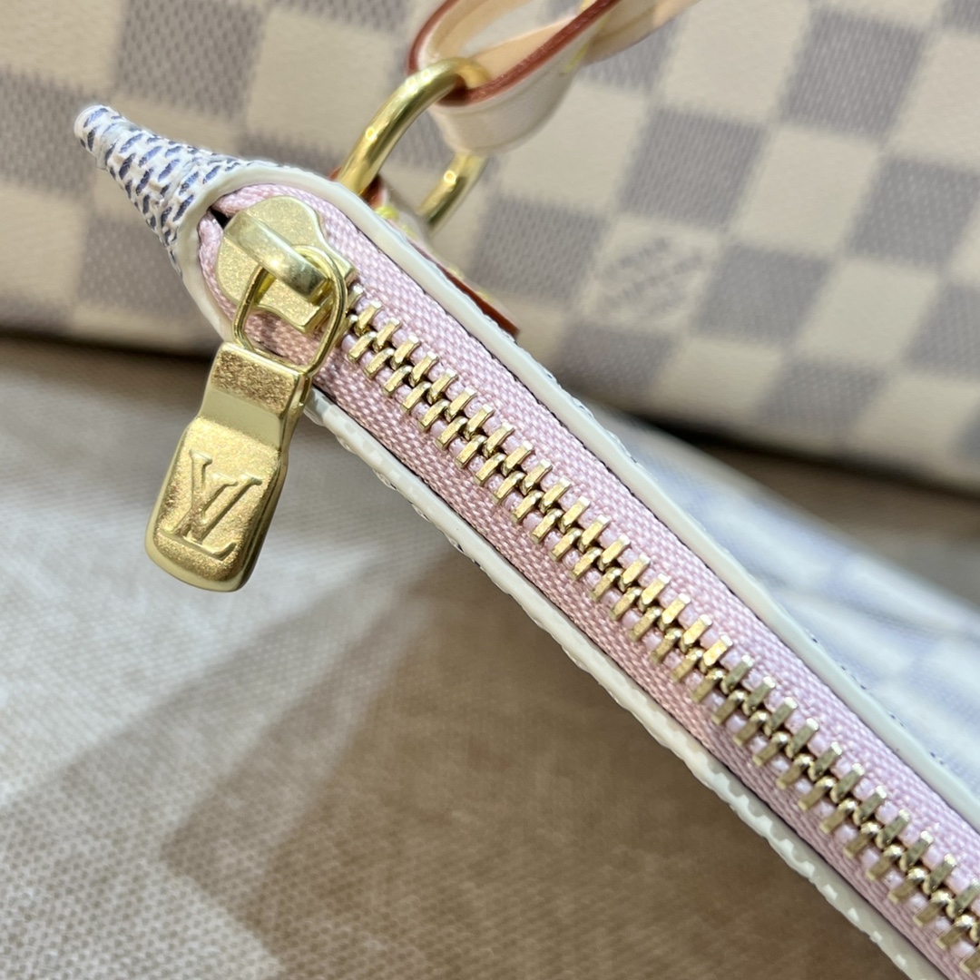 Bagsaaa L0vis Vvtt0n Neverfull MM Damier Azur Rose Ballerine Pink - 31 x 28 x 14 cm