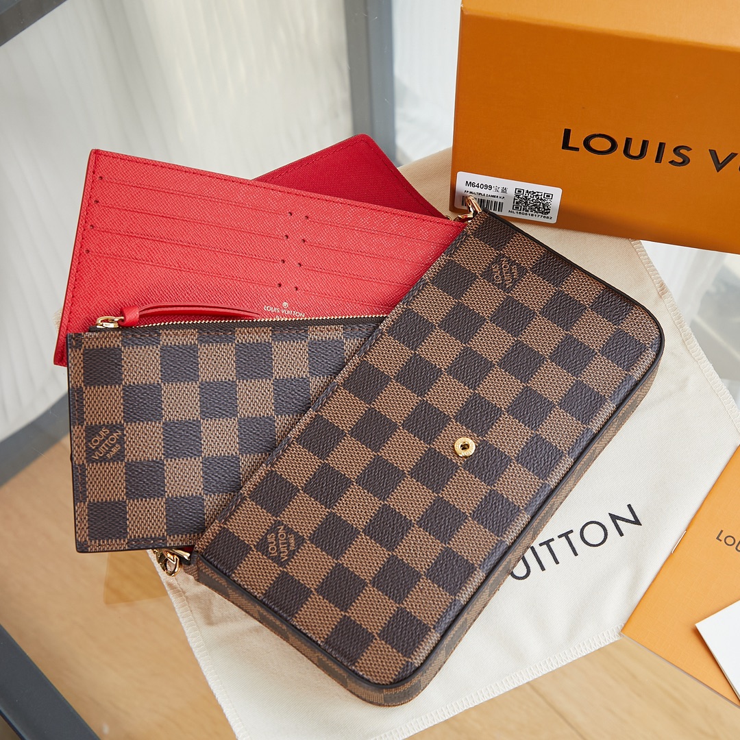 Bagsaaa L0vis Vvtt0n N40492 Félicie Pochette Damier Ebene - 21 x 12 x 3 cm
