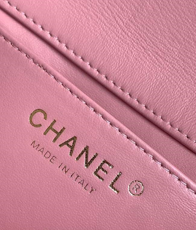 Bagsaaa Ch**el Mini Flap Bag AS4385 Pink Tweed - 12.5 × 17 × 5 cm