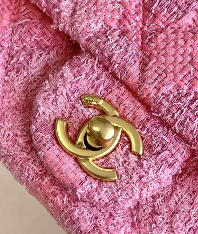 Bagsaaa Ch**el Mini Flap Bag AS4385 Pink Tweed - 12.5 × 17 × 5 cm