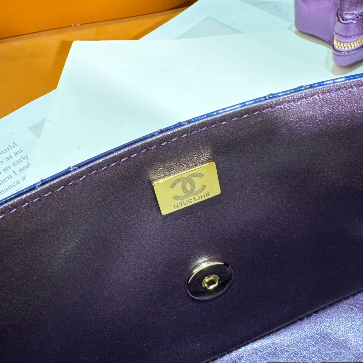 Bagsaaa Ch**el Mini Flap Bag & Star Coin Purse AS4646 Purple - 12.5 × 19 × 5 cm