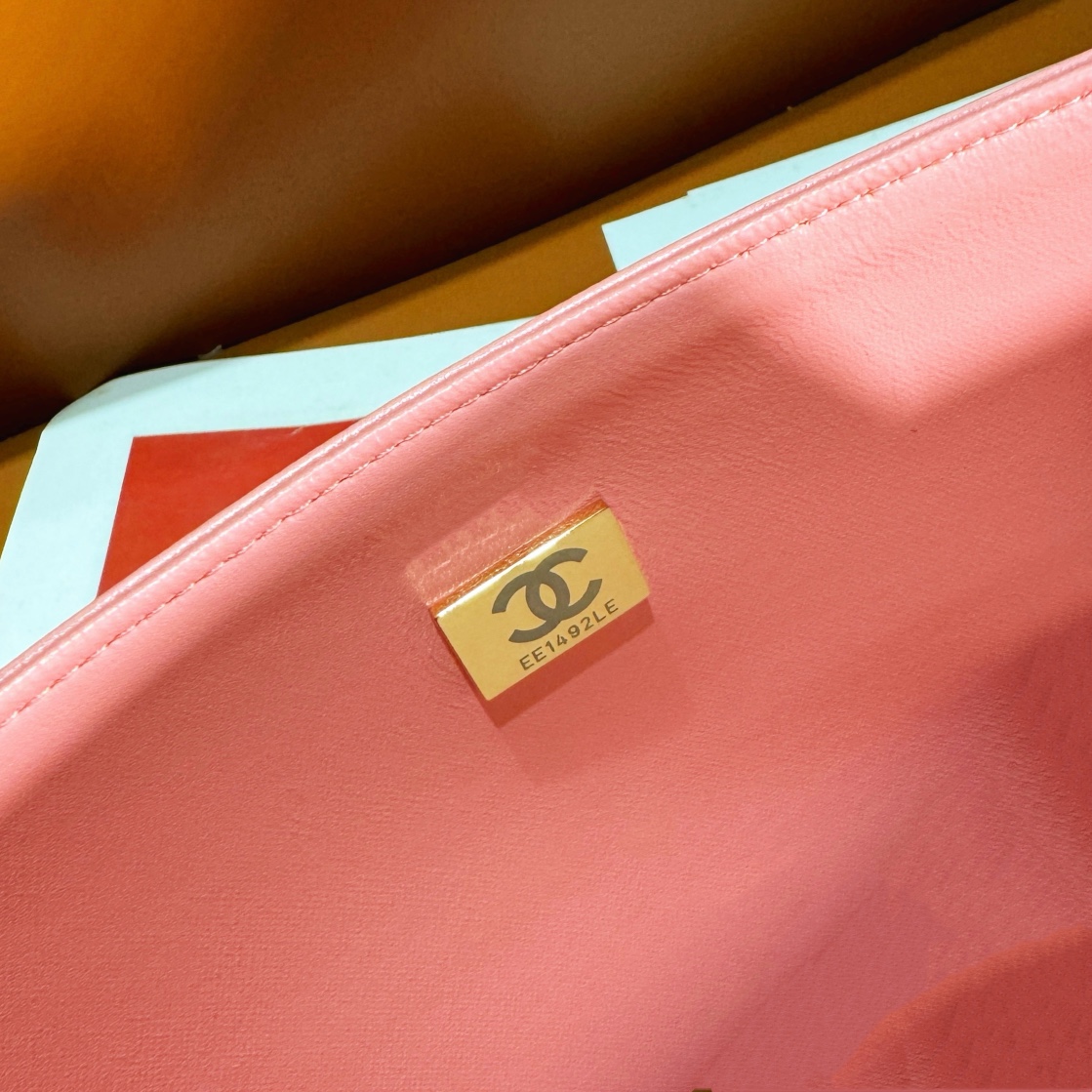Bagsaaa Ch**el Classic Handbag A01112 Coral Pink - 15.5 × 25.5 × 6.5 cm