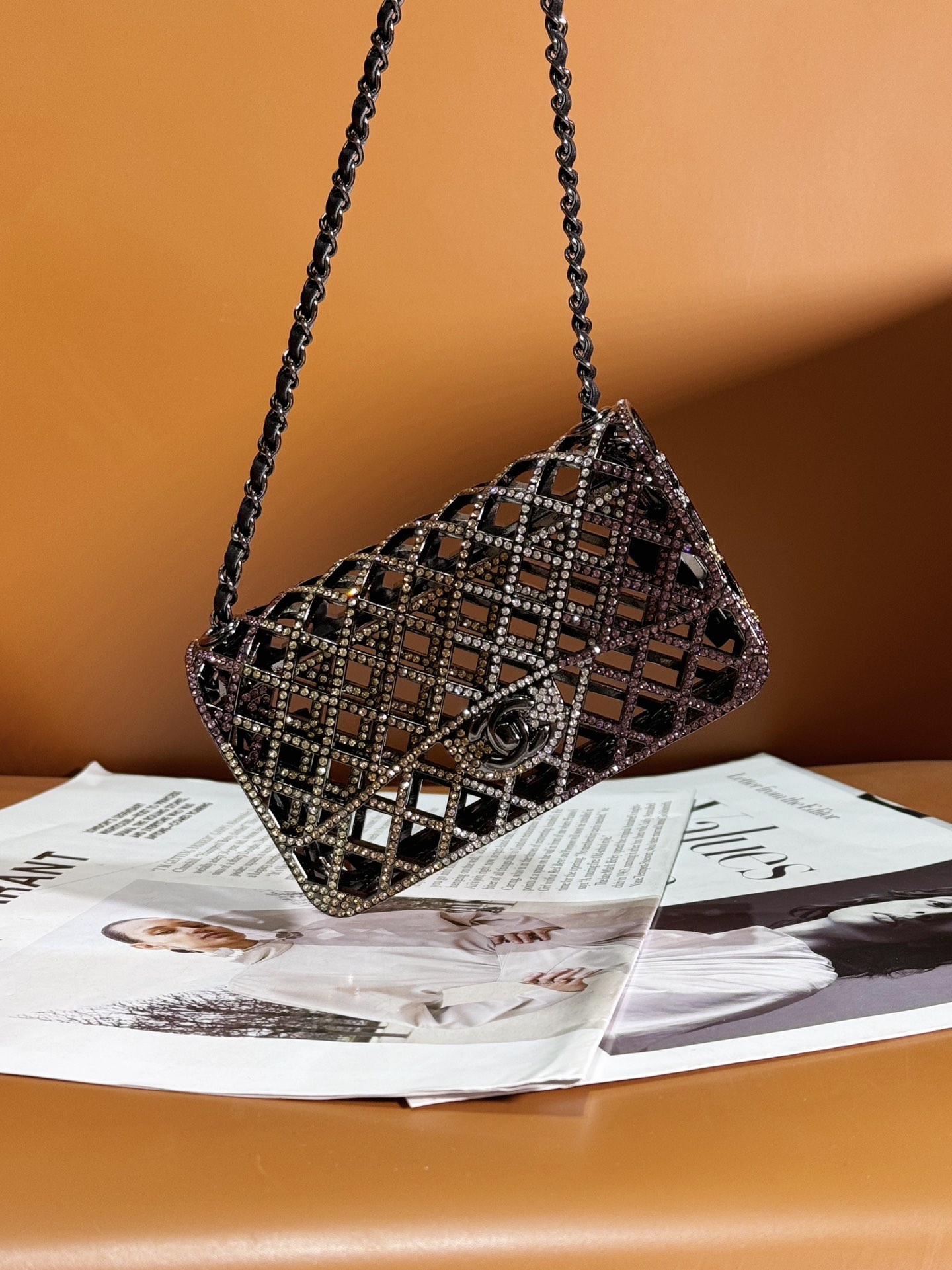 Bagsaaa Ch**el Mini Evening Bag AS4588 NT520 Black & Multicolor - 7.4 × 12 × 5.3 cm