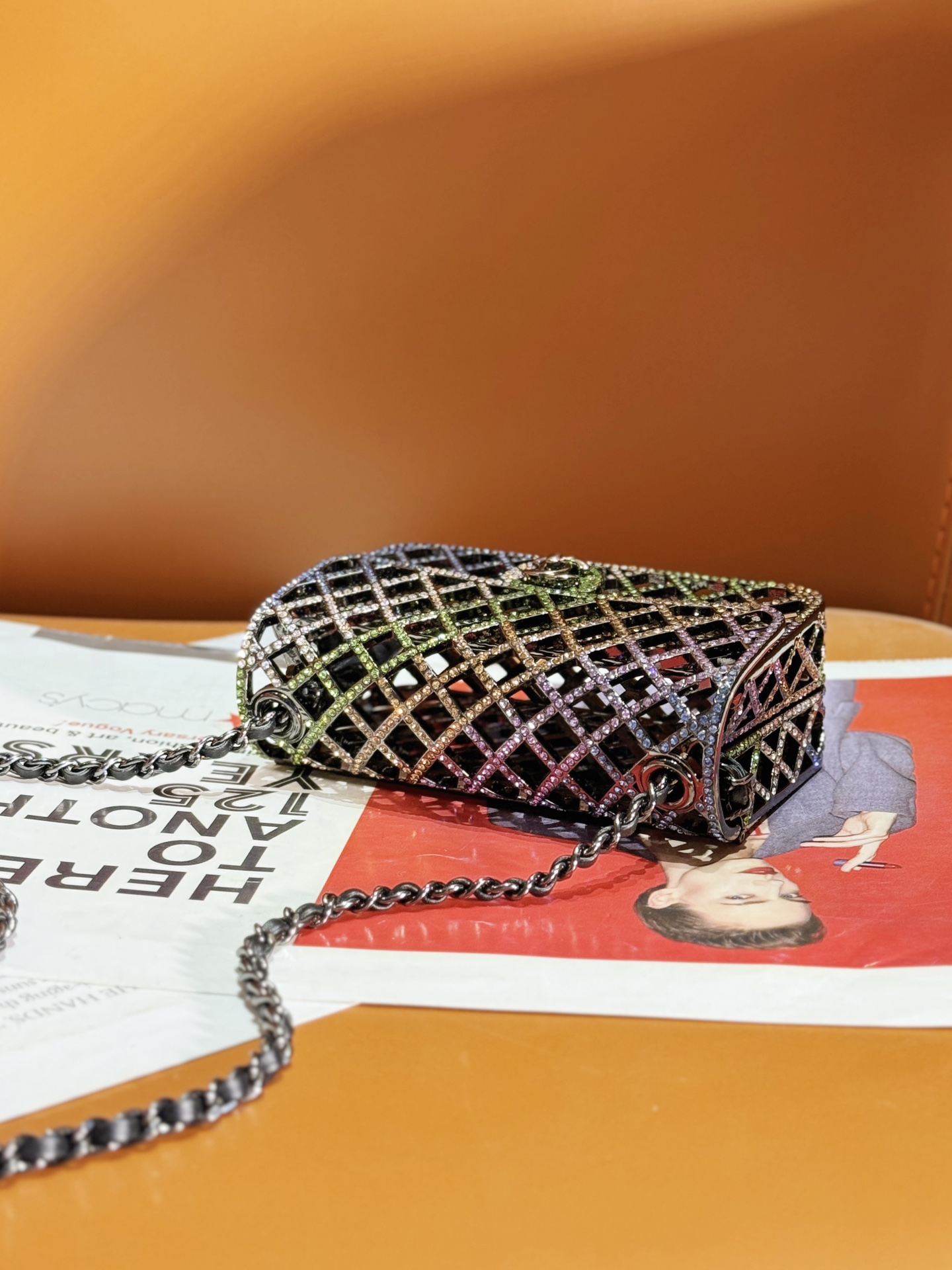 Bagsaaa Ch**el Mini Evening Bag AS4588 NT519 Black & Multicolor - 7.4 × 12 × 5.3 cm