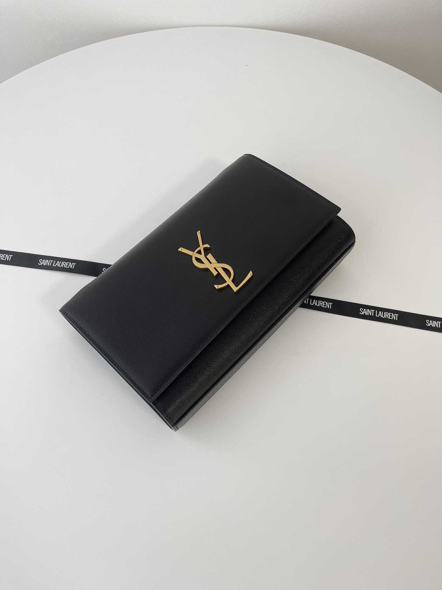 Bagsaaa Y51 Kate Medium In Grain De Poudre Embossed Leather Black/Gold Hardware 364021 - 24x14.5x5cm