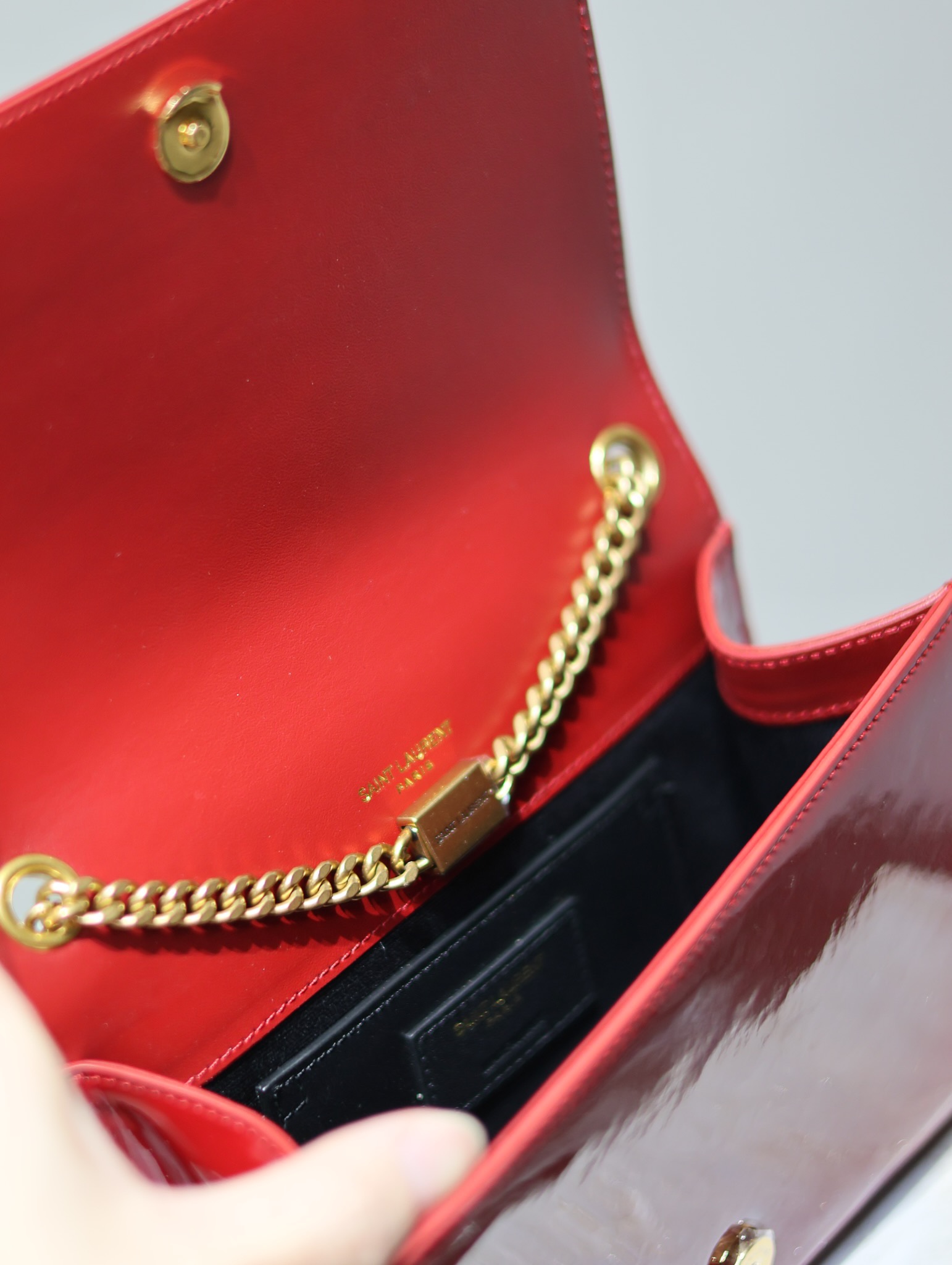 Bagsaaa Y51 Kate Small In Nappa Leather White/Red 742580 - 20x13.5x6cm