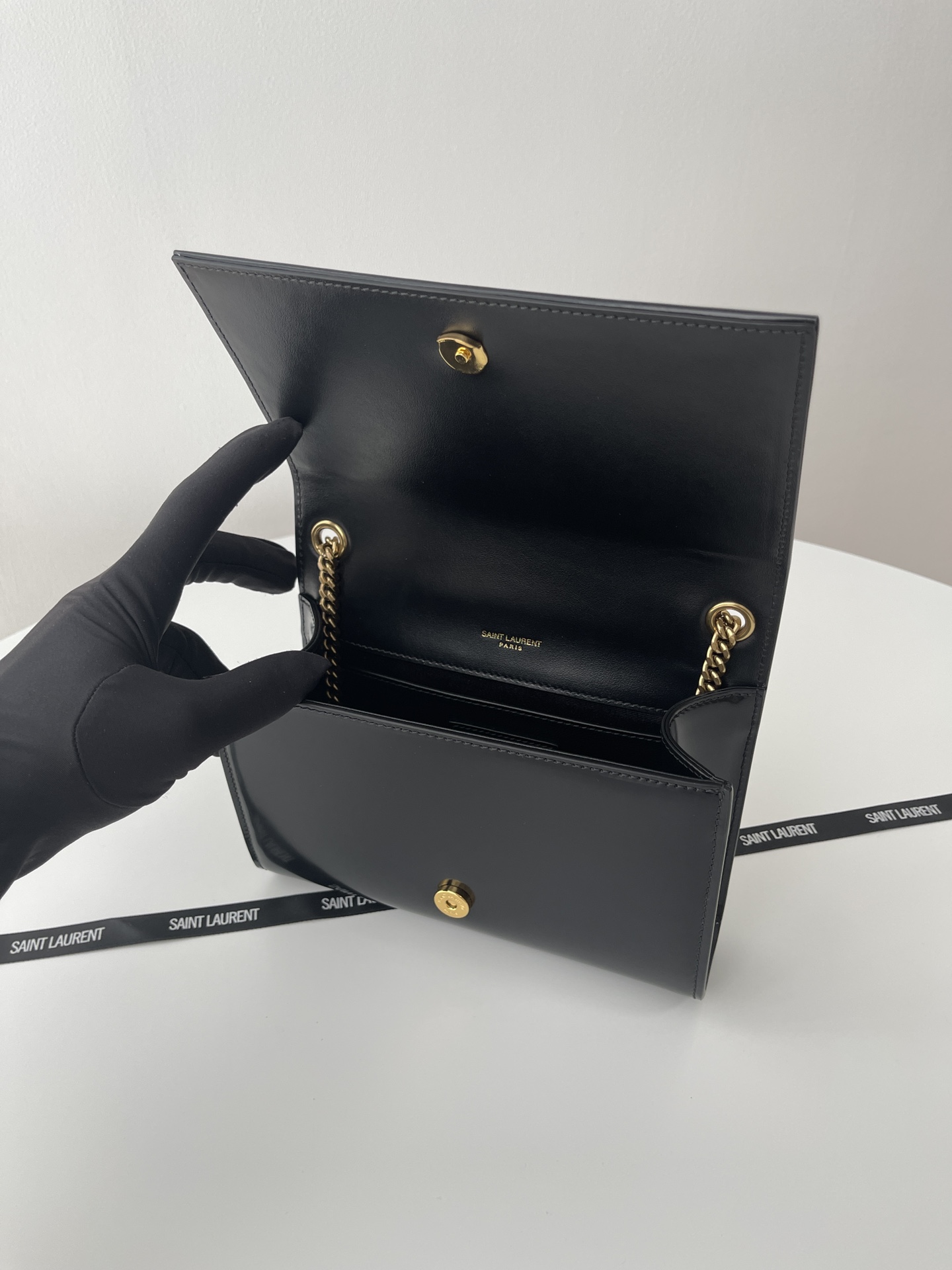 Bagsaaa Y51 Kate Small In Nappa Leather Black/White 742580 - 20x13.5x6cm