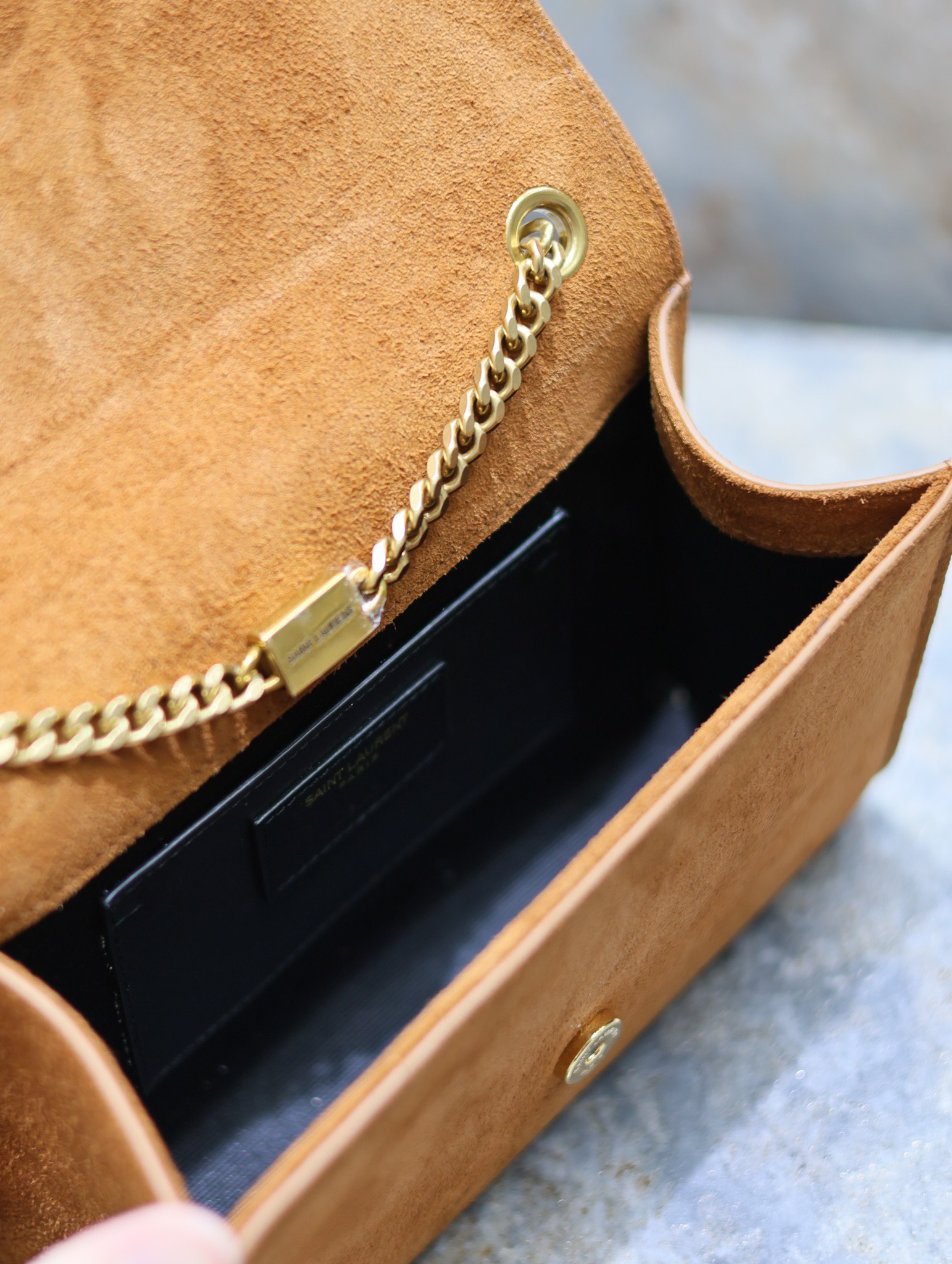 Bagsaaa Y51 Kate Small In Suede 469390 Camel Brown - 20 X 12.5 X 5 CM