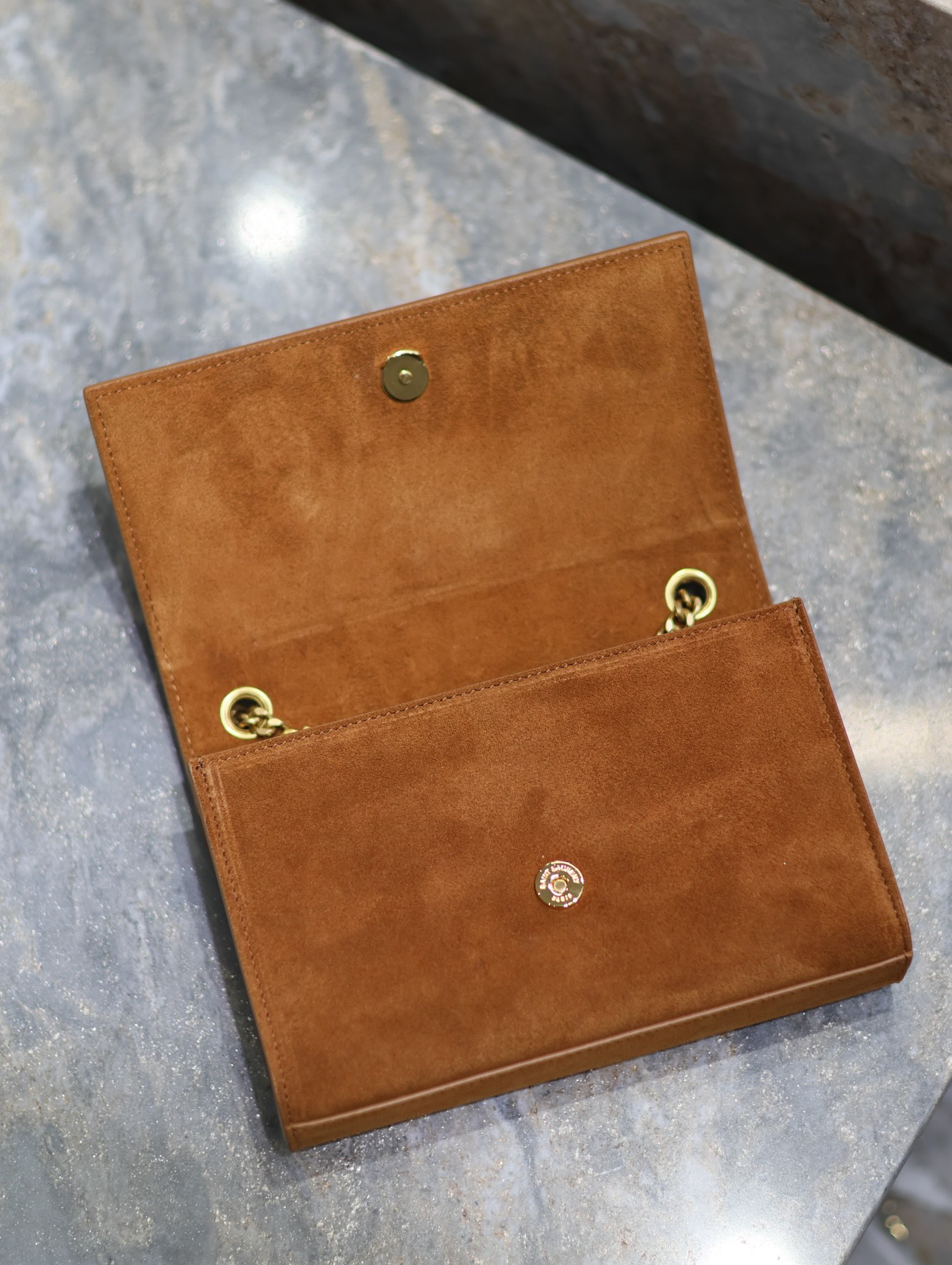 Bagsaaa Y51 Kate Small In Suede 469390 Camel Brown - 20 X 12.5 X 5 CM
