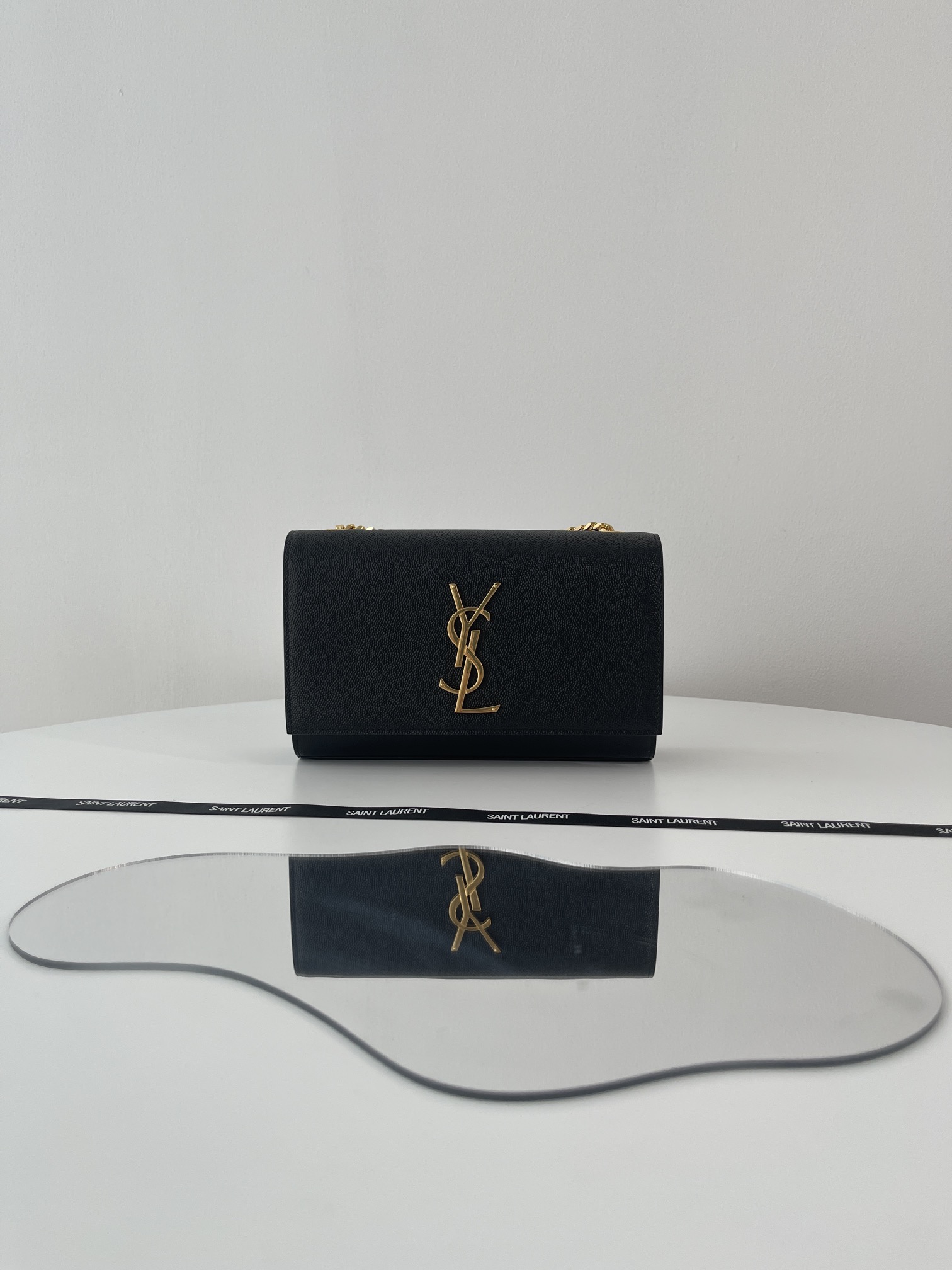 Bagsaaa Y51 Kate Small In Grain De Poudre Embossed Leather 469390 Black/Gold - 20x12,5x5 CM