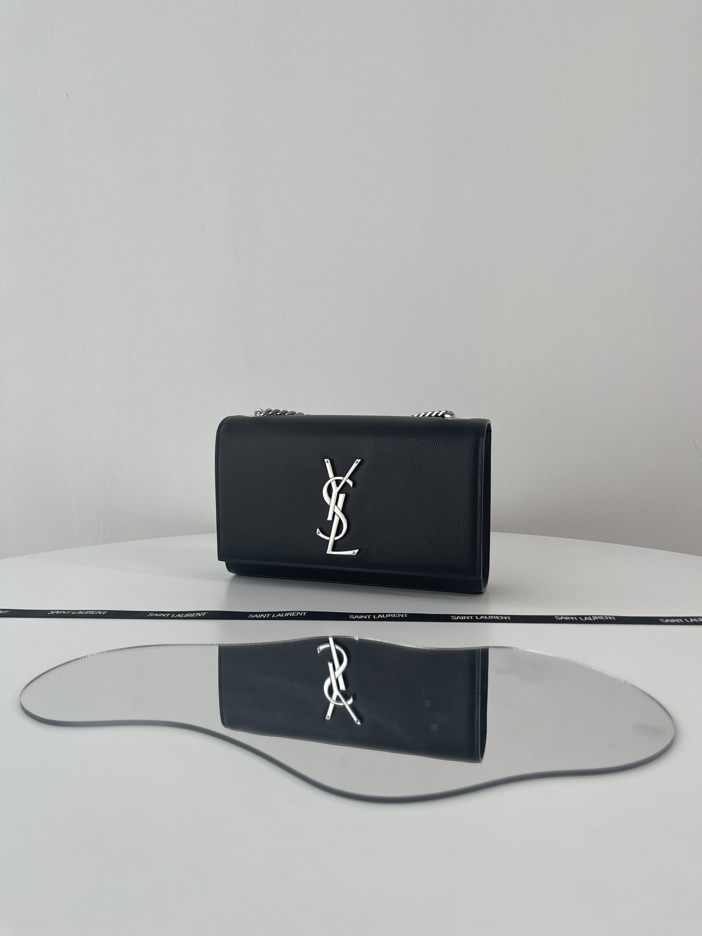 Bagsaaa Y51 Kate Small In Grain De Poudre Embossed Leather 469390 Black/Silver - 20x12,5x5 CM
