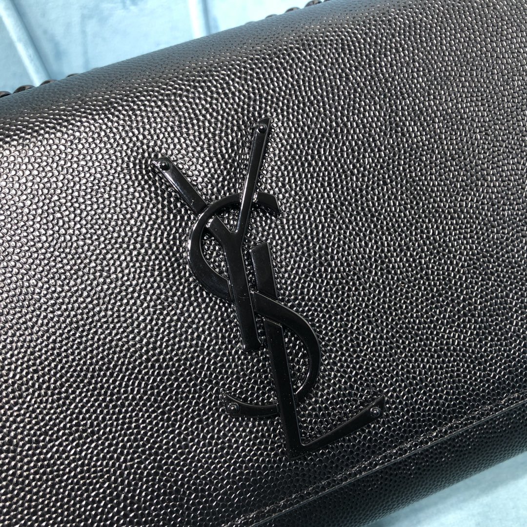 Bagsaaa Y51 Kate Small In Grain De Poudre Embossed Leather 469390 Full Black - 20x12,5x5 CM