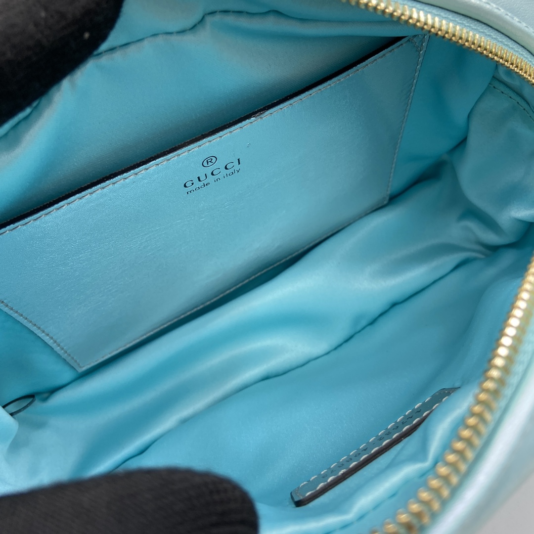 Bagsaaa Gvc*1 GG Marmont Small Shoulder Bag 447632 Blue Iridescent - 24 x 13 x 7cm